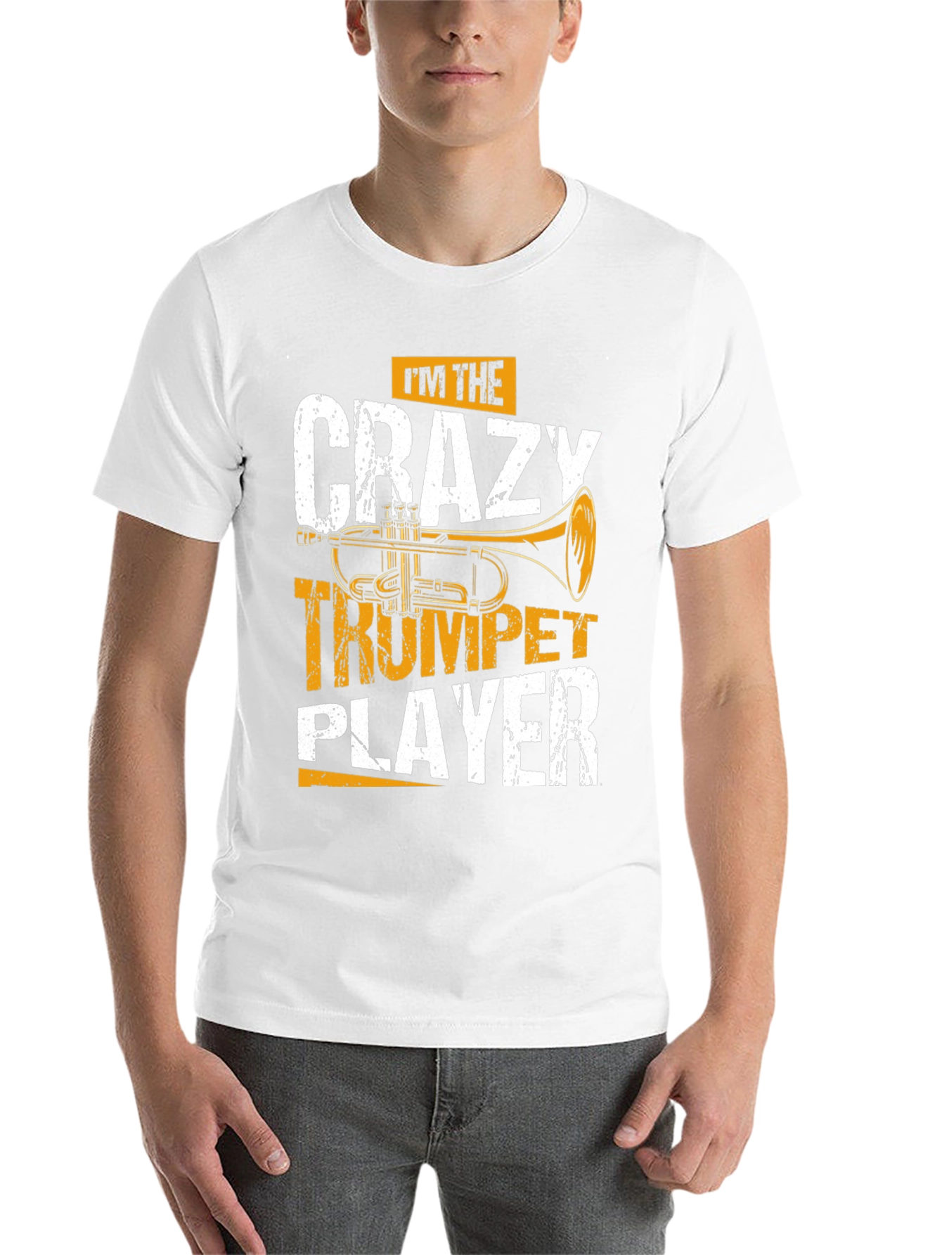 Crazy Trumpet Player Graphic Tee - Music Lover T-Shirt