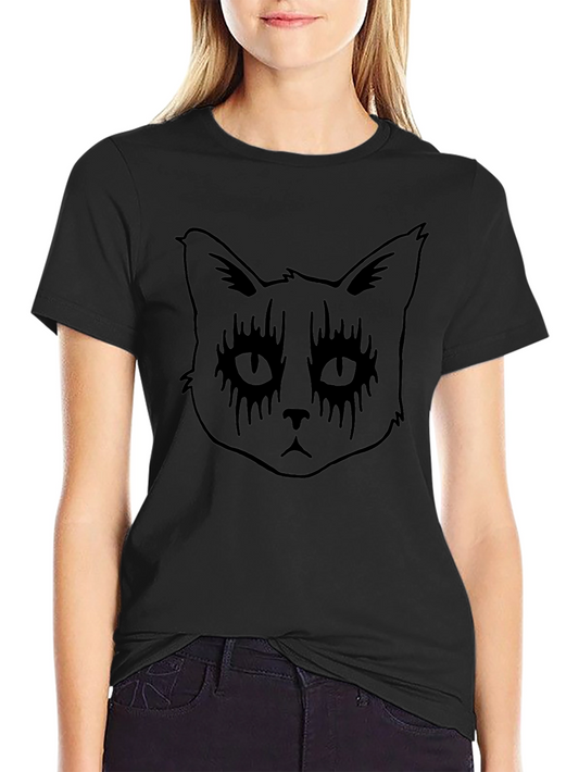 Goth Cat T-Shirt - Black Cat Graphic Tee