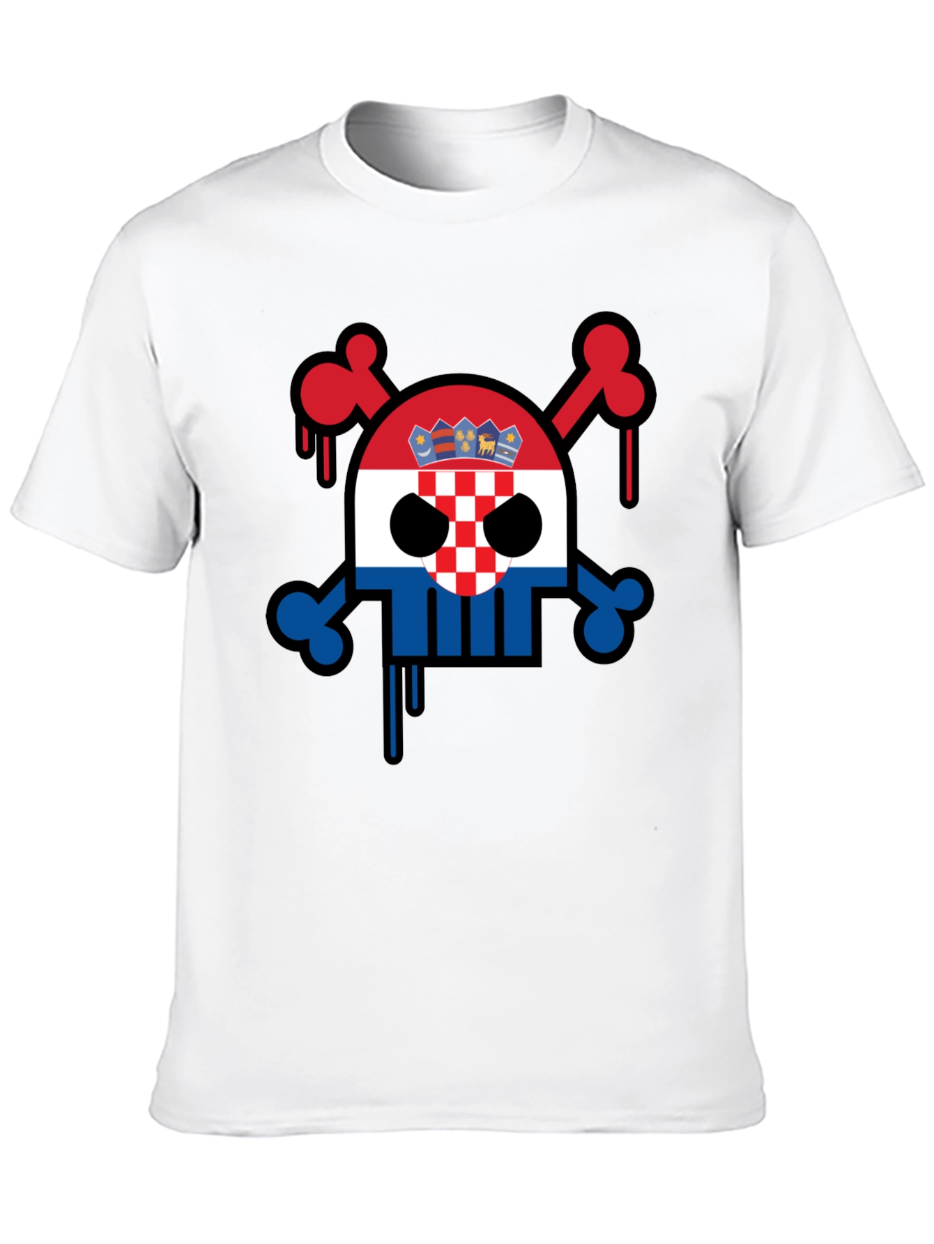 Croatian Flag Skull Graphic Tee