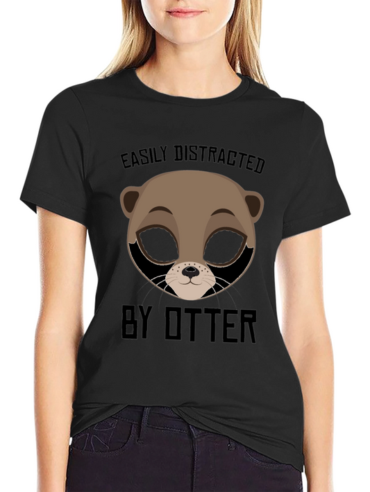 Easily Distracted by Otter T-Shirt - Funny Animal Tee