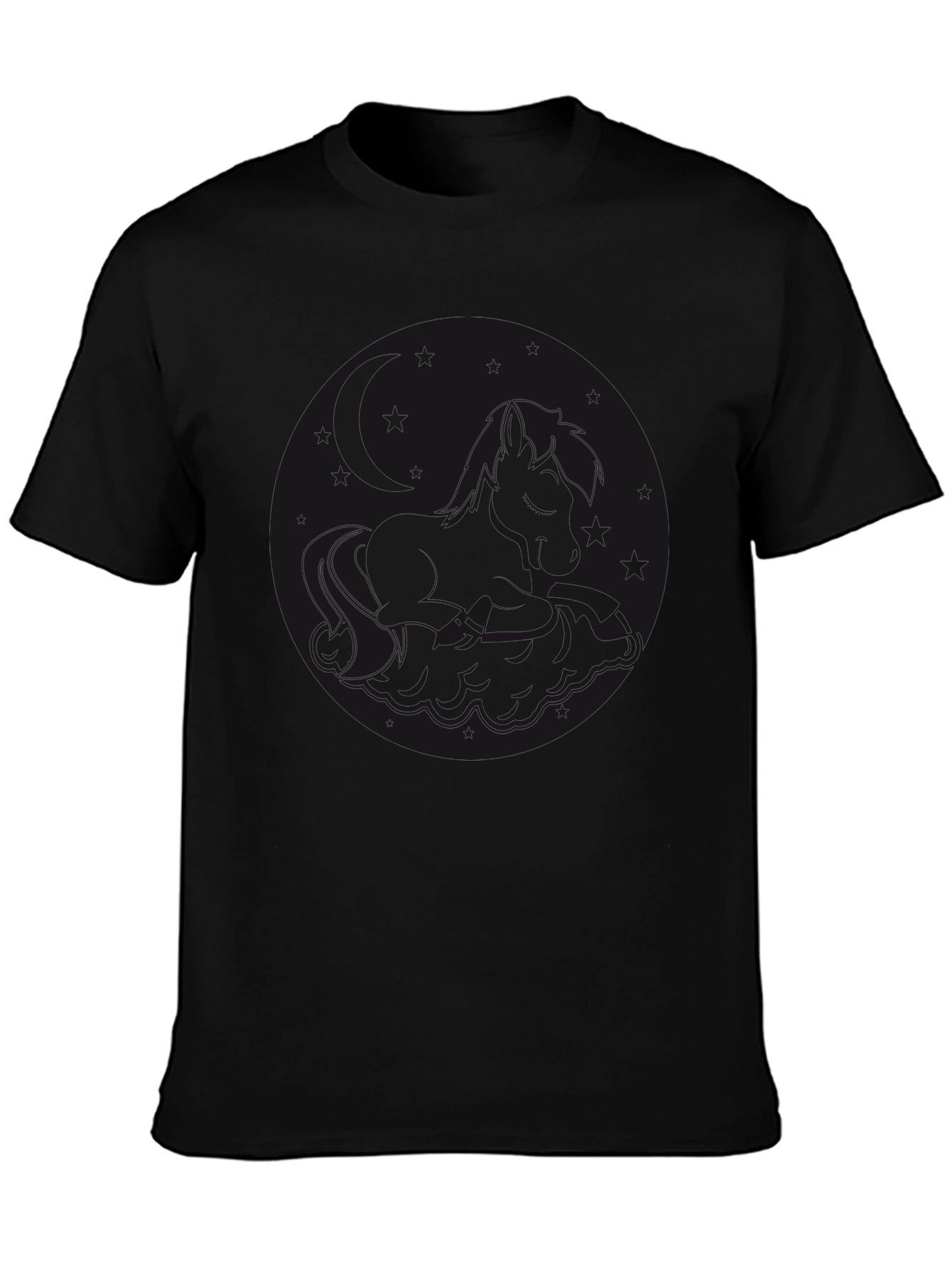Black Graphic Tee - Round Design