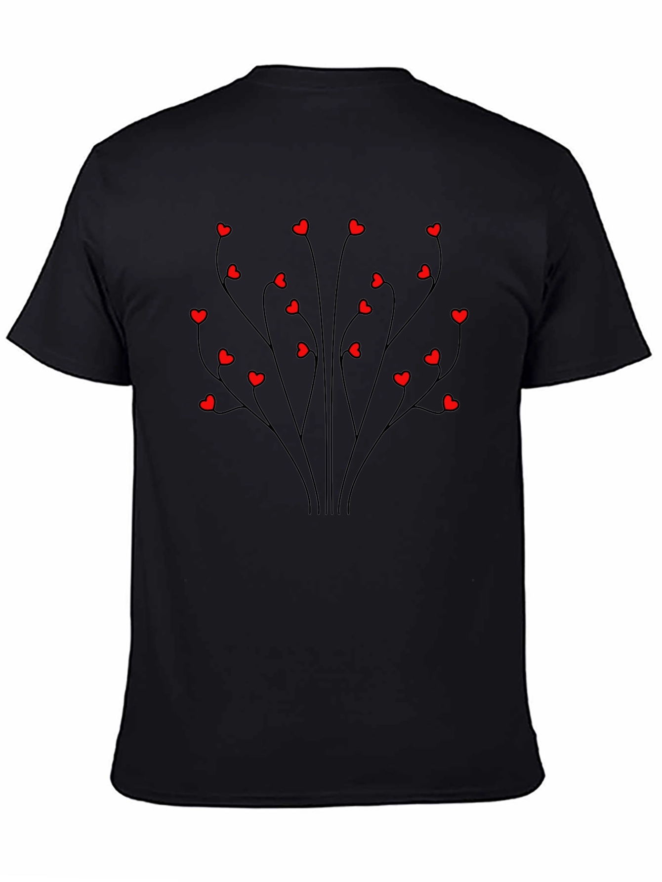 Heart Tree Graphic Tee - Black Casual Shirt