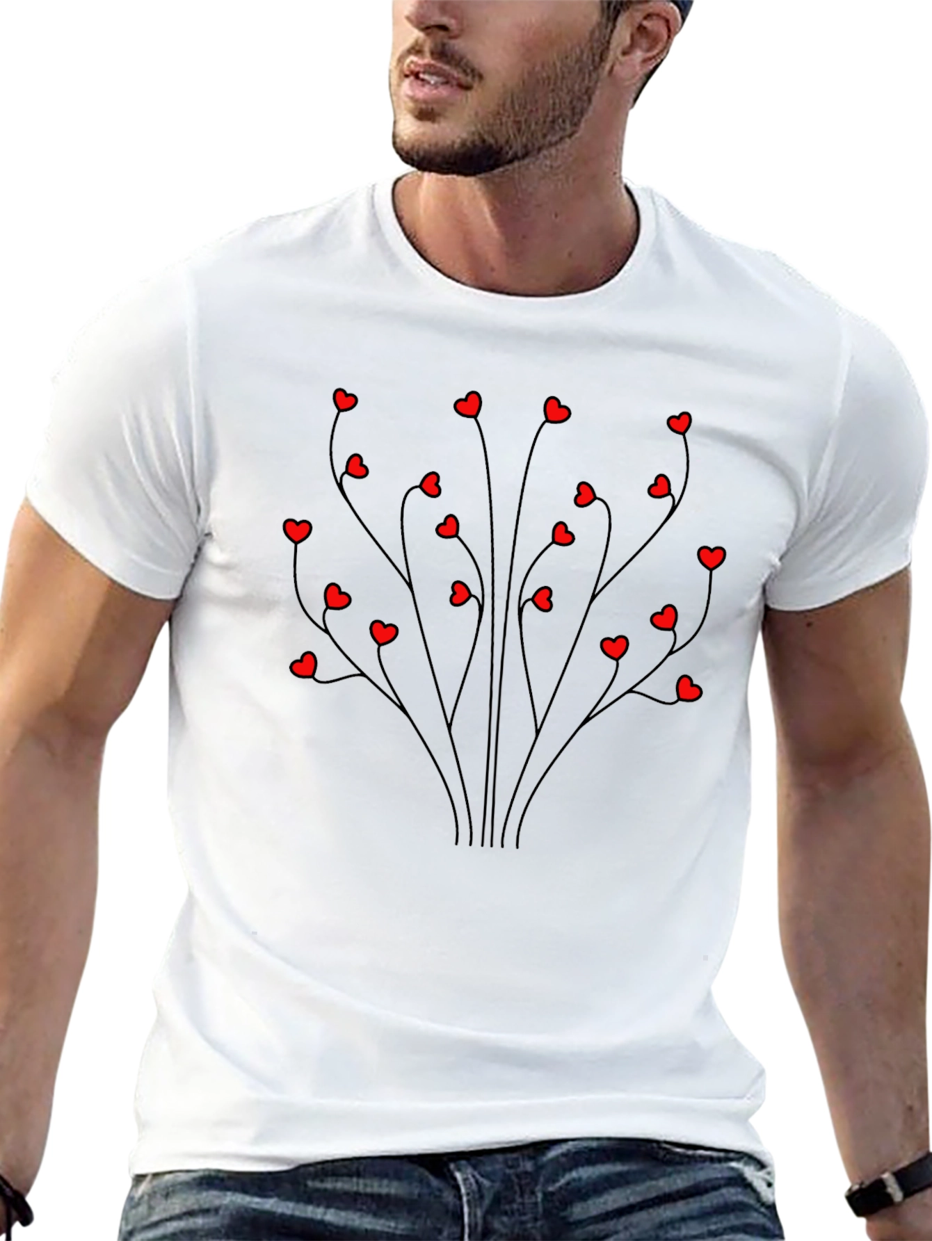Heart Tree Graphic Tee - Black Casual Shirt