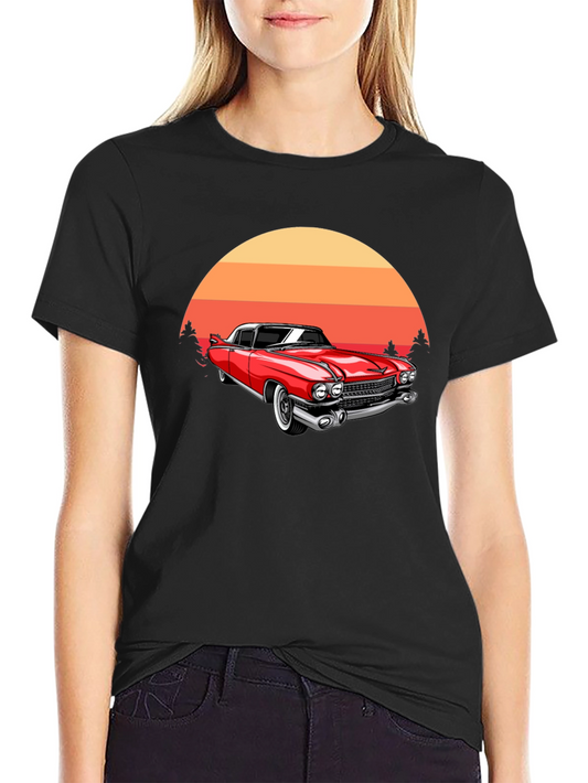 Classic Car Sunset Graphic T-Shirt