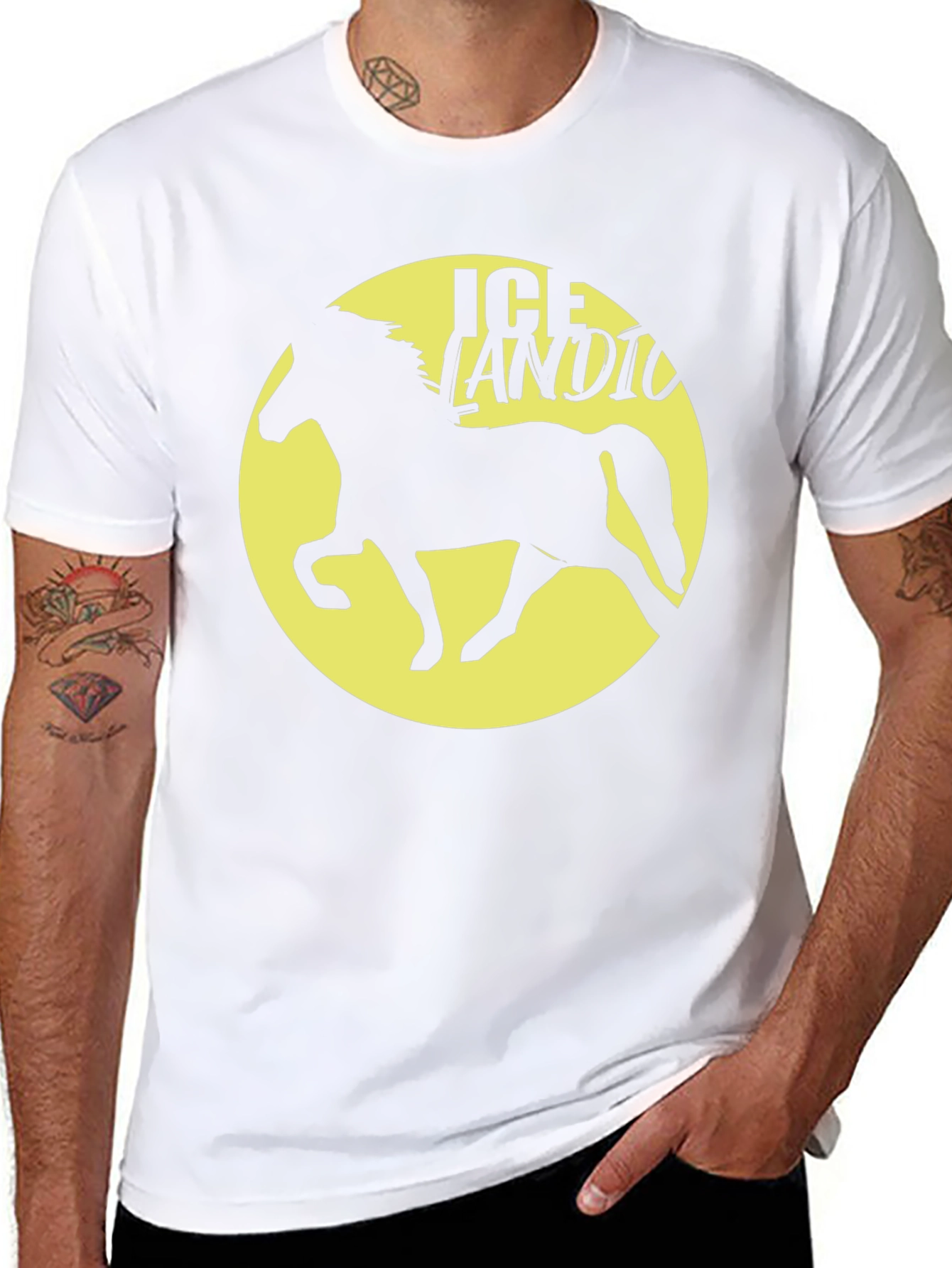 Icelandic Horse Graphic Tee - Black Unisex T-Shirt