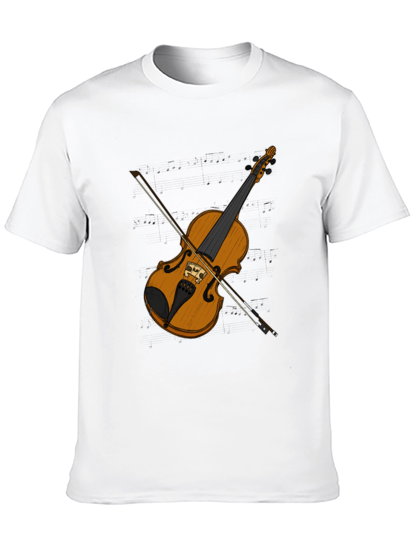 Violin Graphic Tee - Black Casual T-Shirt