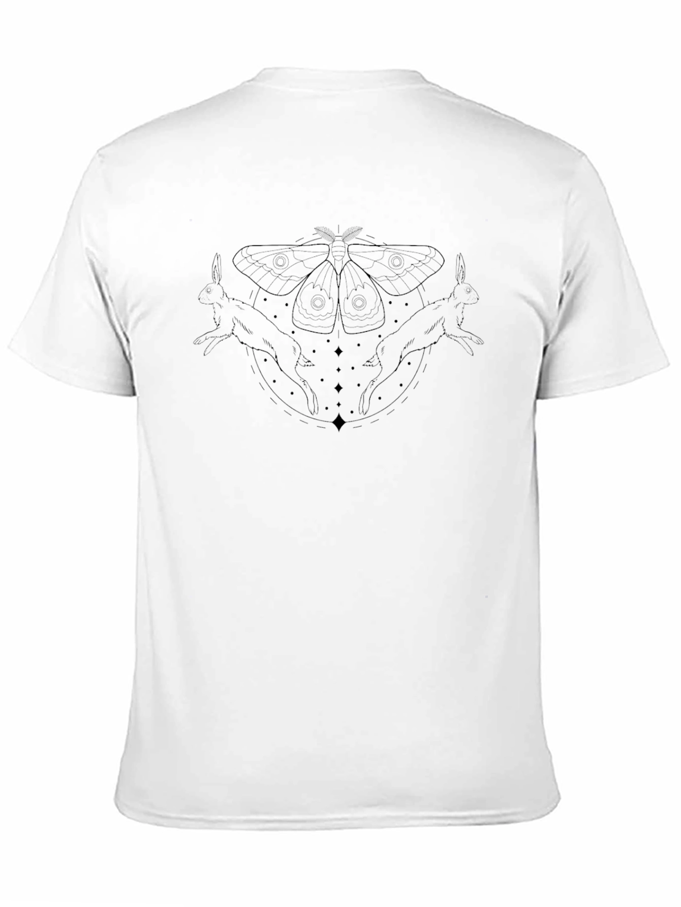 Mystic Moth and Hare Graphic Tee - Black
