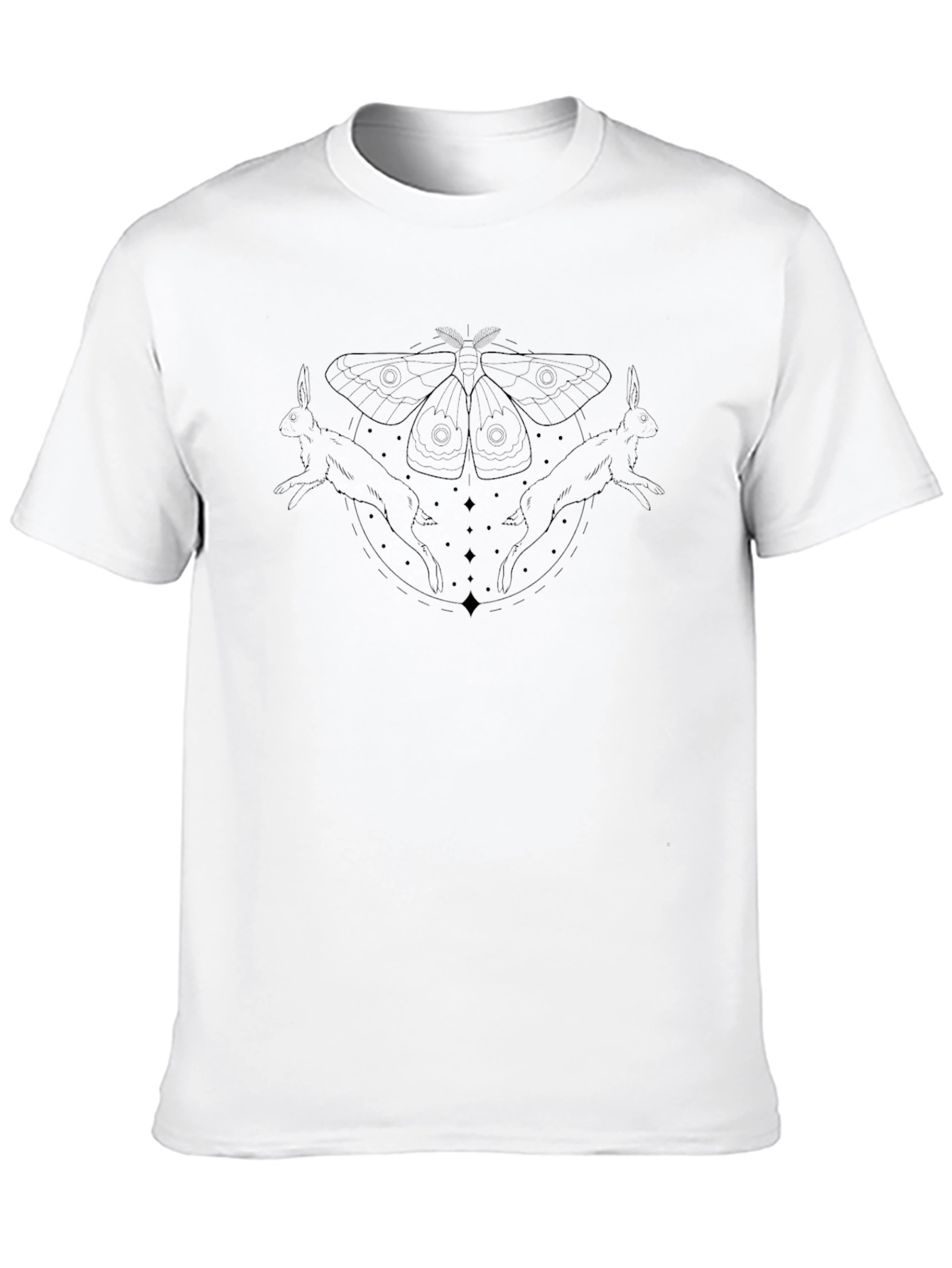 Mystic Moth and Hare Graphic Tee - Black