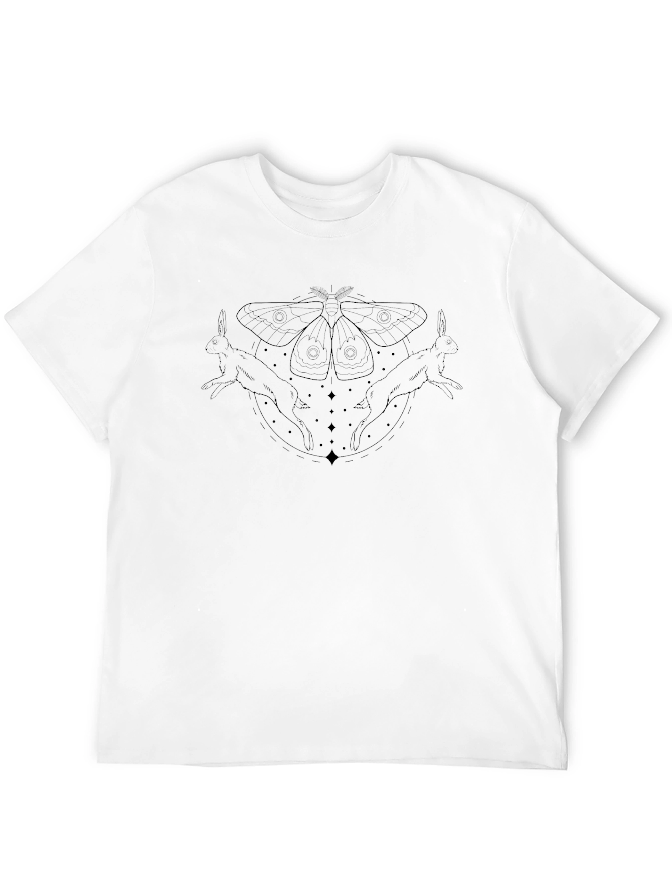 Mystic Moth and Hare Graphic Tee - Black