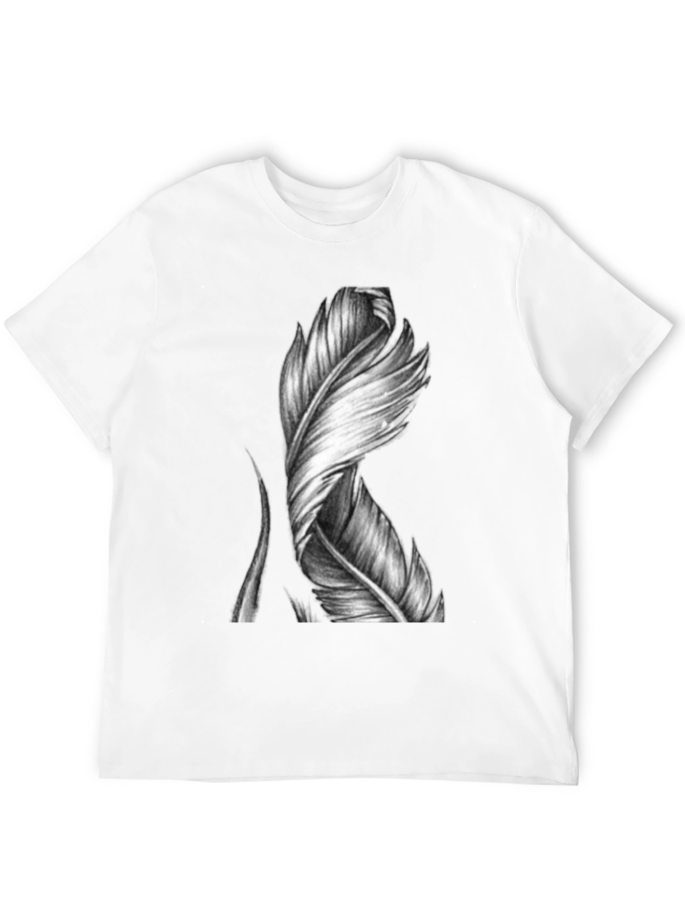 Feather Graphic Print Black T-Shirt