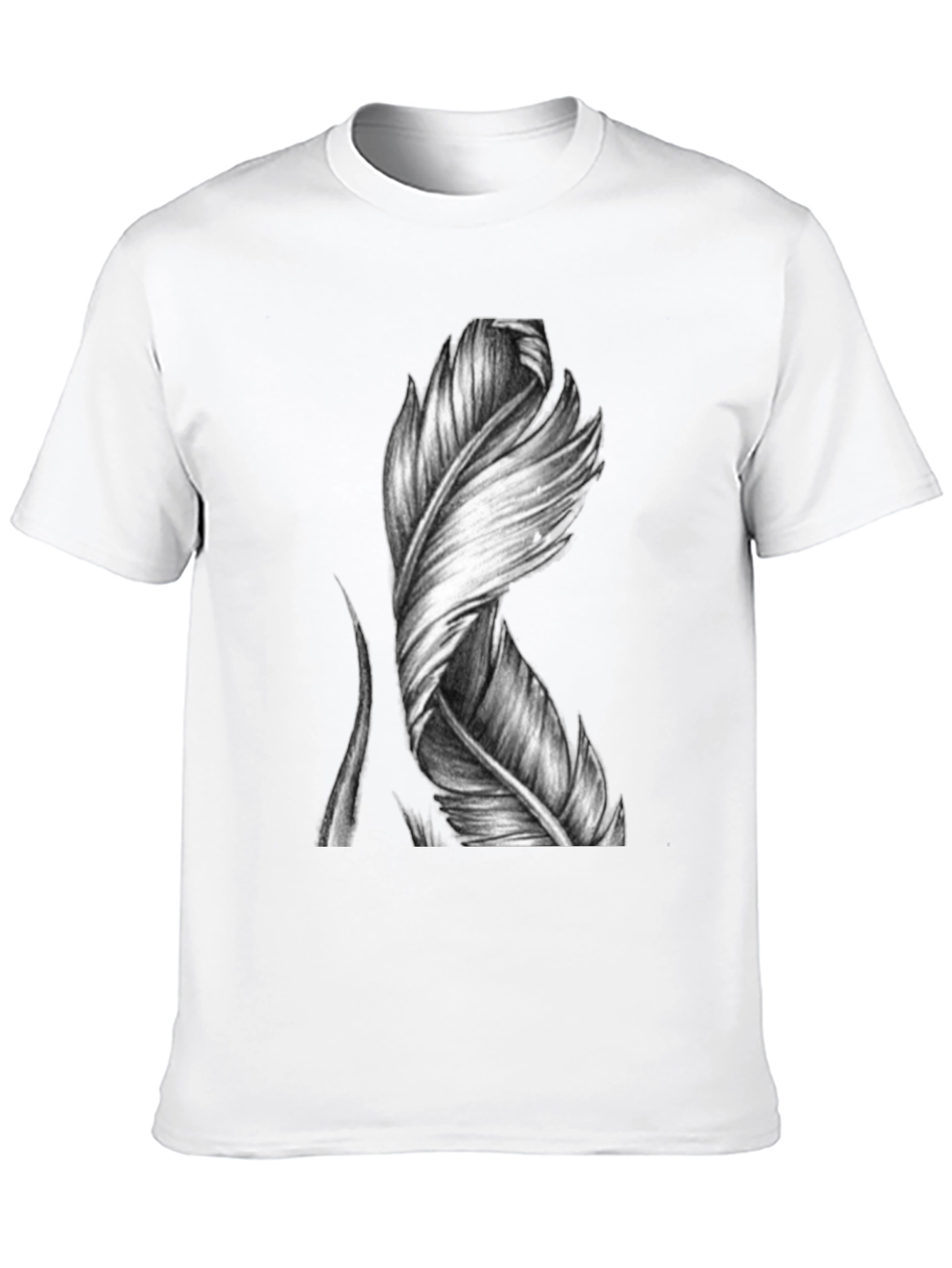 Feather Graphic Print Black T-Shirt