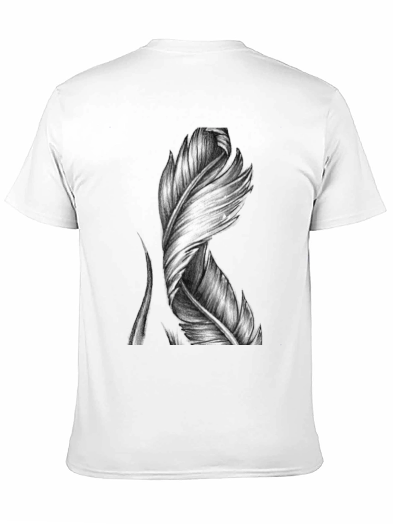 Feather Graphic Print Black T-Shirt