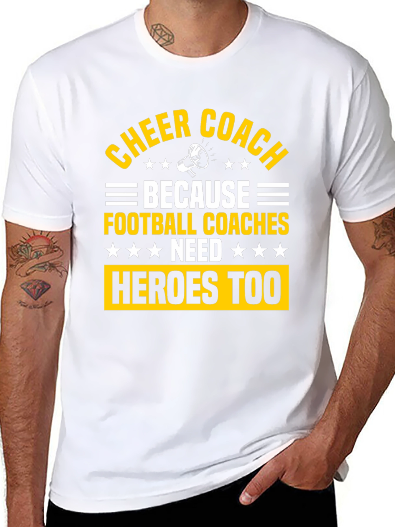 Cheer Coach Heroes Graphic T-Shirt