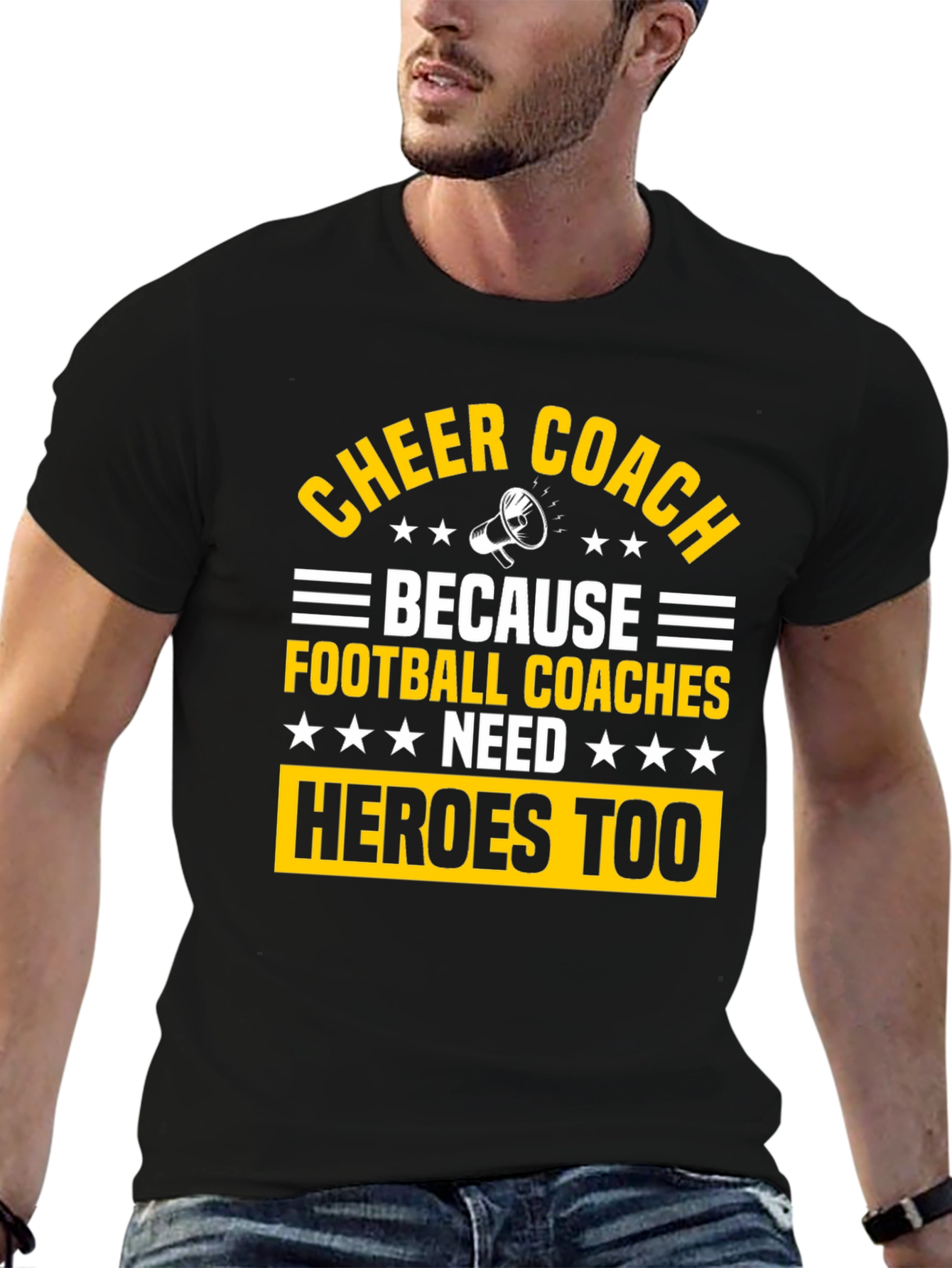 Cheer Coach Heroes Graphic T-Shirt