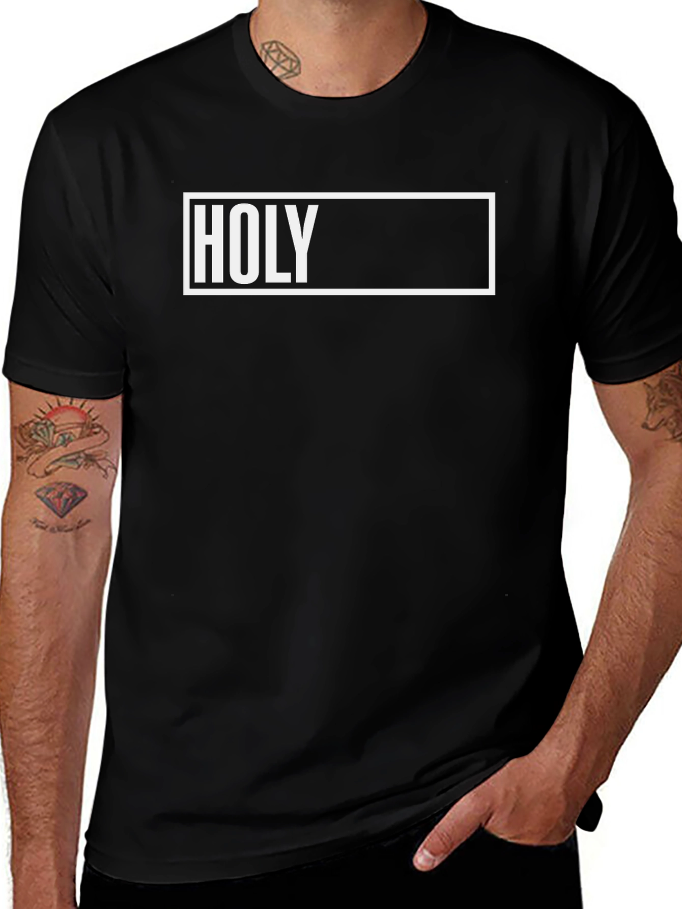 Holy Graphic T-Shirt - Black Crew Neck Tee