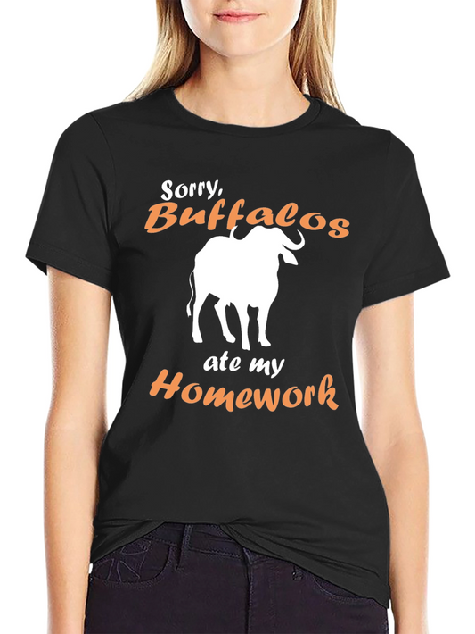 Buffalo Ate My Homework Funny T-Shirt