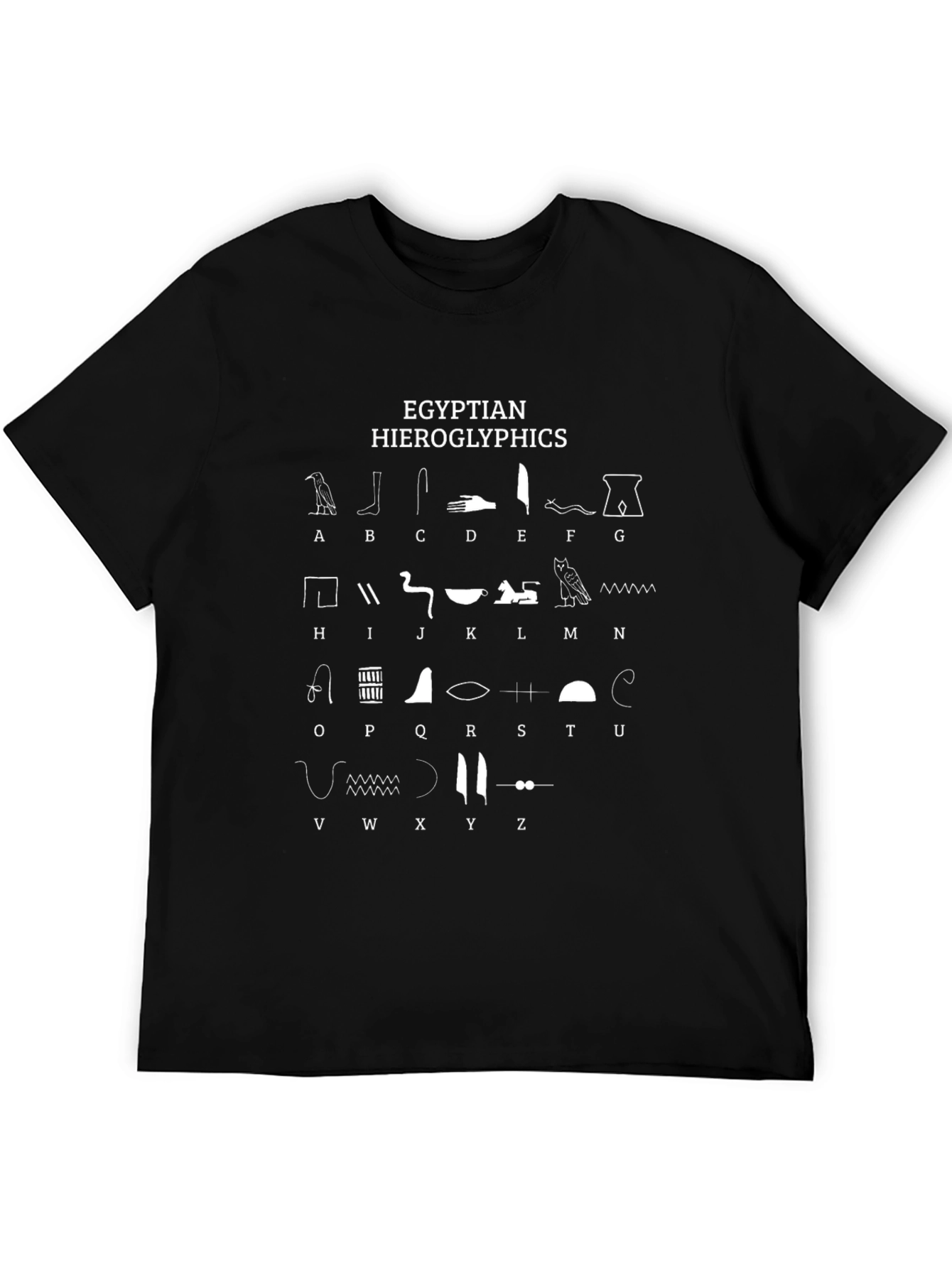 Egyptian Hieroglyphics Alphabet T-Shirt
