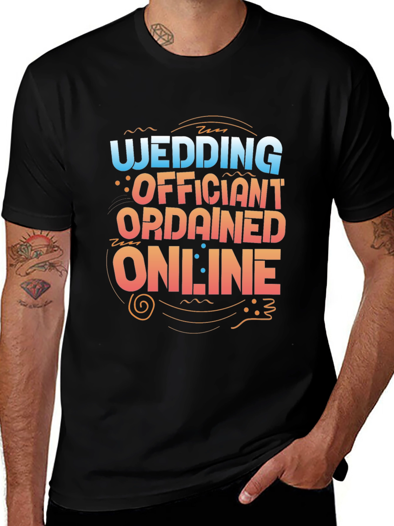 Wedding Officiant Ordained Online Graphic T-Shirt