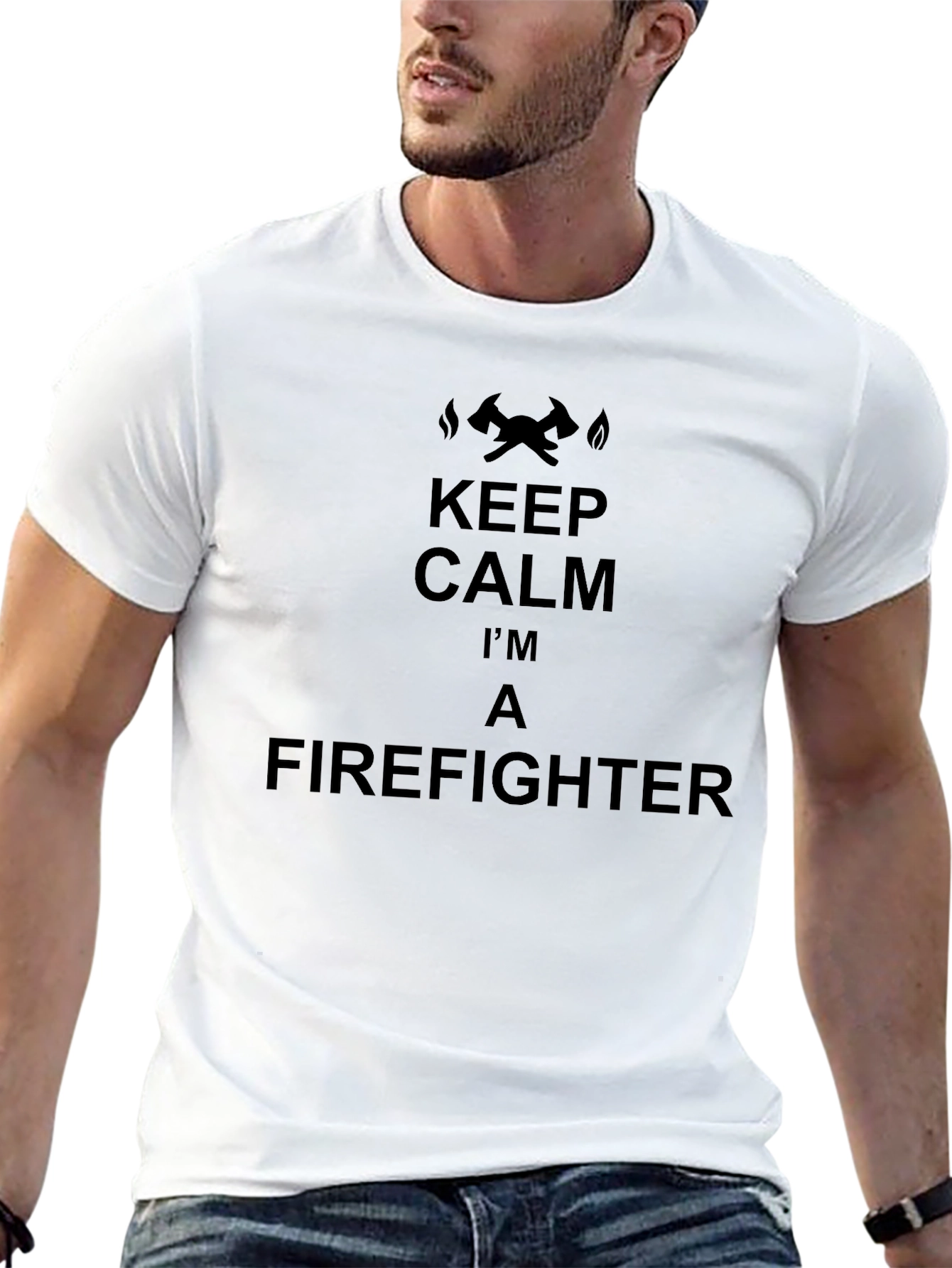 Keep Calm Im A Firefighter Black T-Shirt