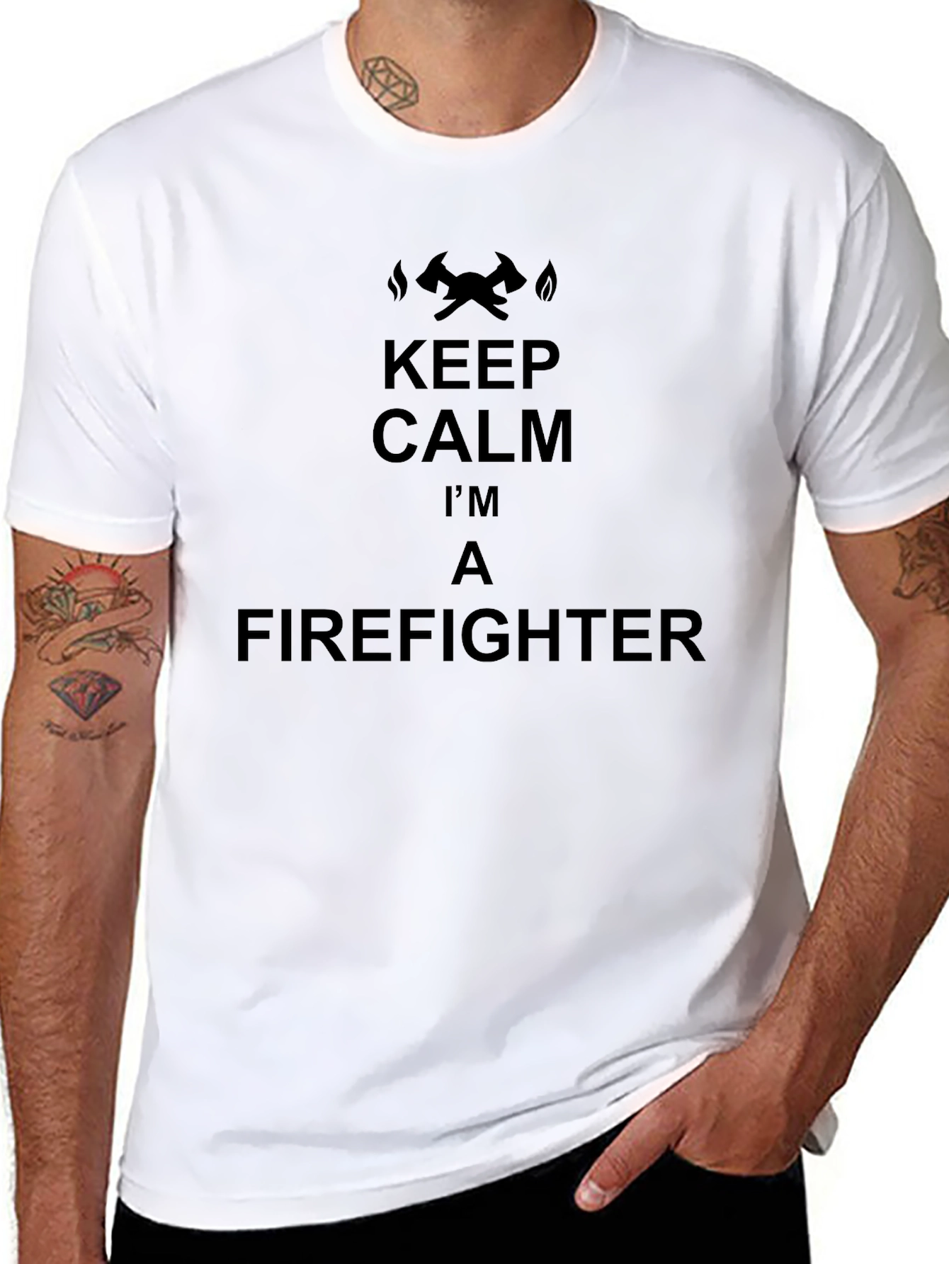 Keep Calm Im A Firefighter Black T-Shirt