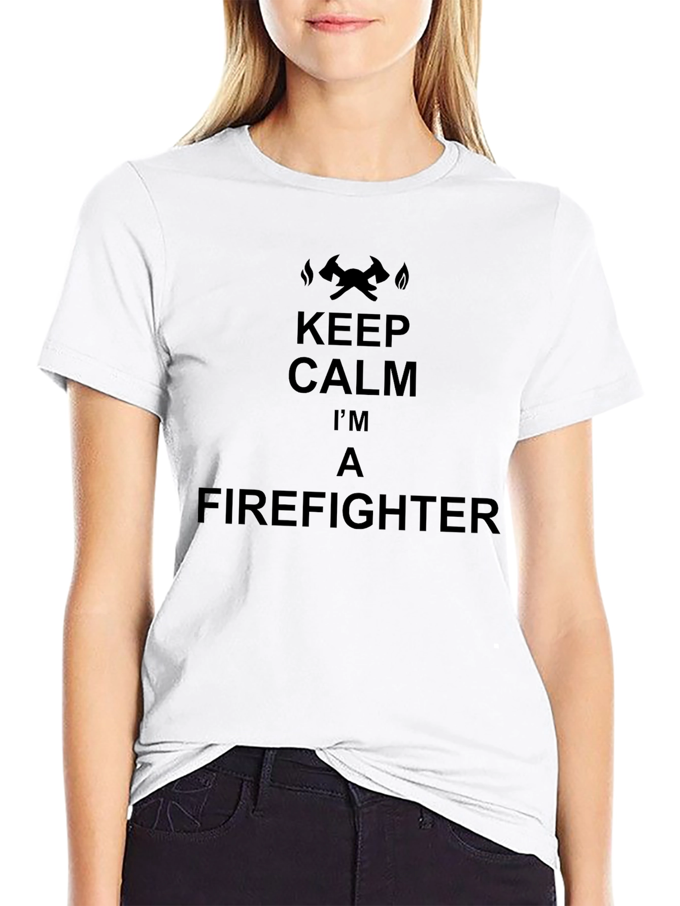 Keep Calm Im A Firefighter Black T-Shirt