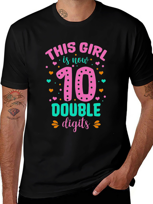 Girls 10th Birthday T-Shirt - Double Digits!