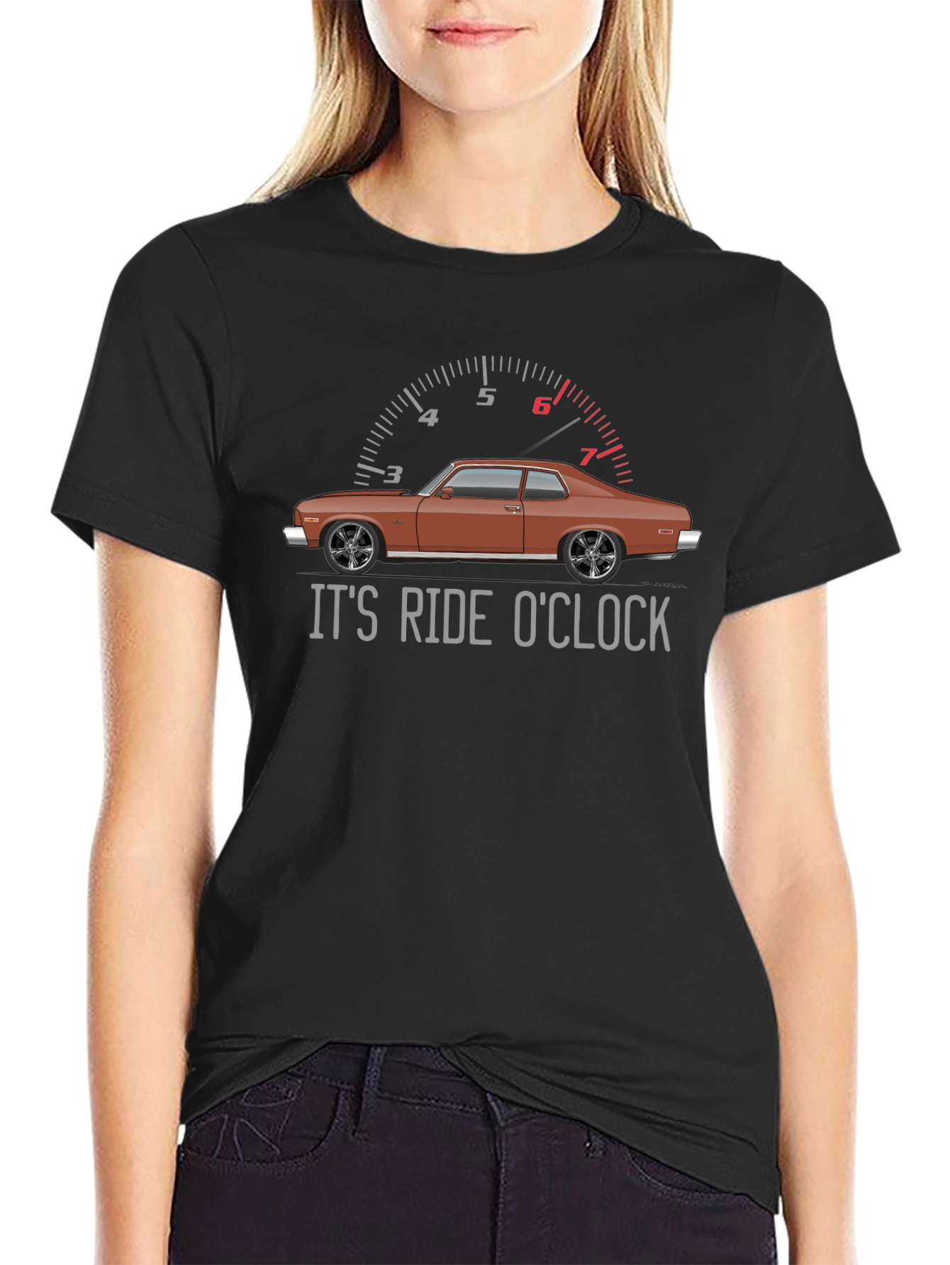 Its Ride OClock Car Graphic Tee - Black