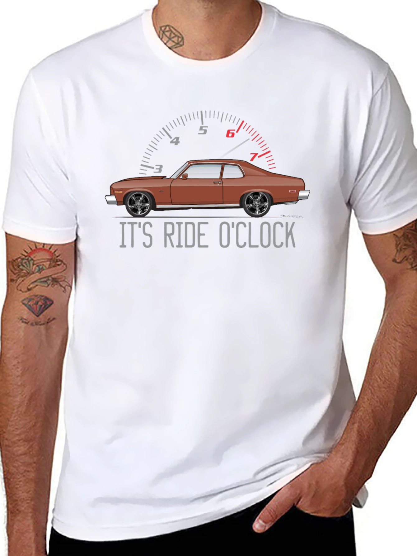 Its Ride OClock Car Graphic Tee - Black