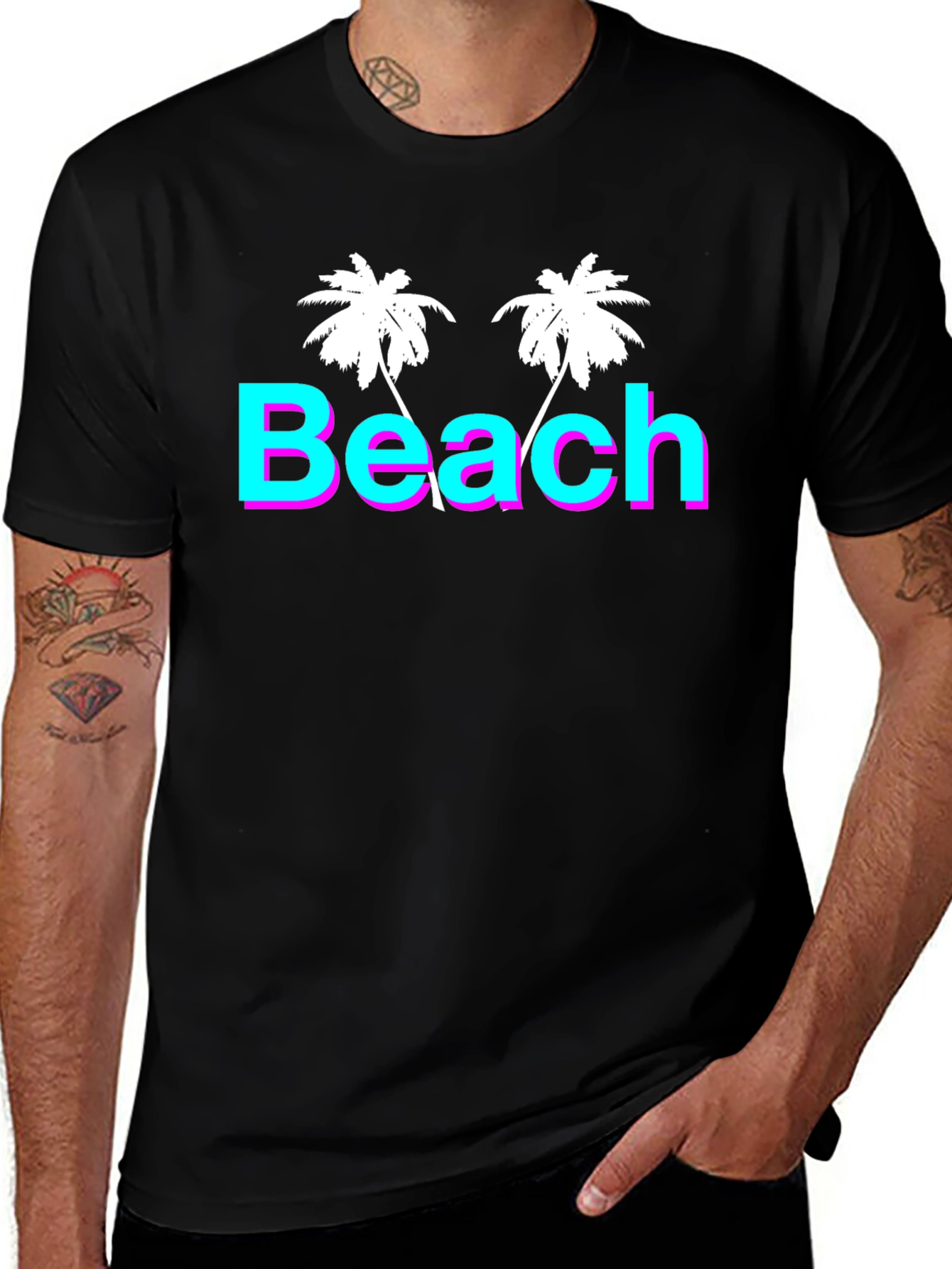 Beach Palm Tree T-Shirt - Retro Summer Vibes