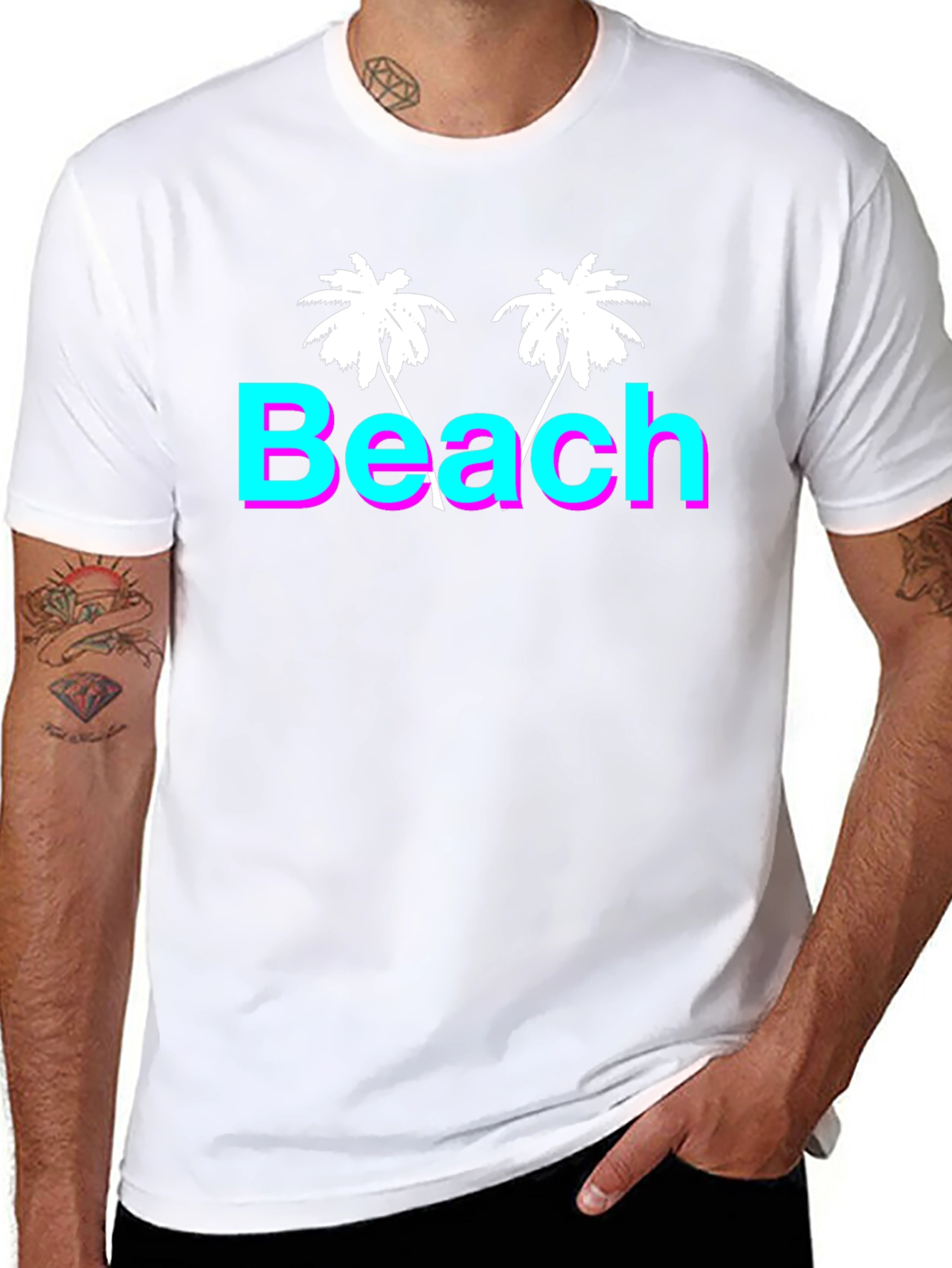 Beach Palm Tree T-Shirt - Retro Summer Vibes