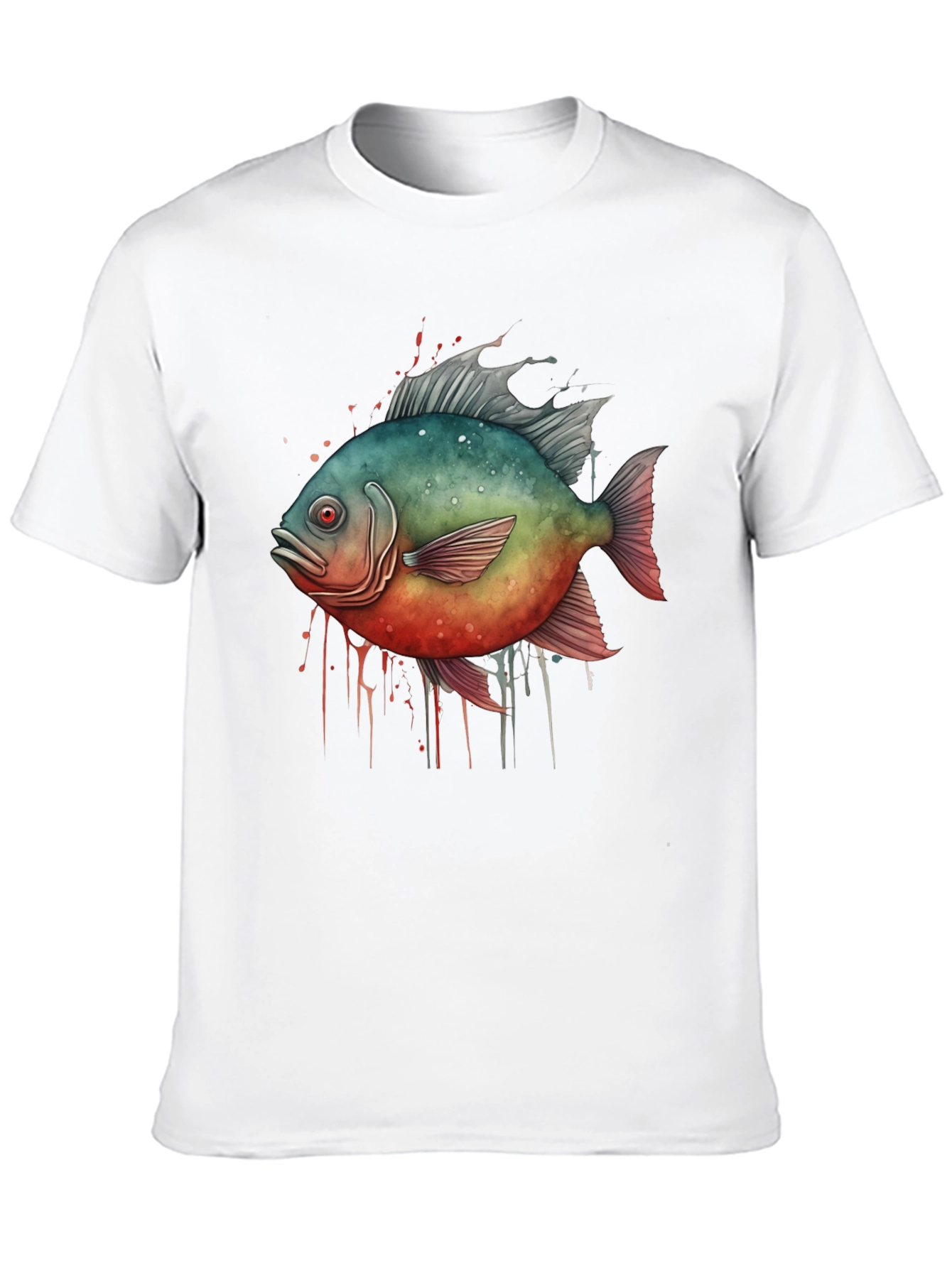 Piranha Fish Graphic Black T-Shirt