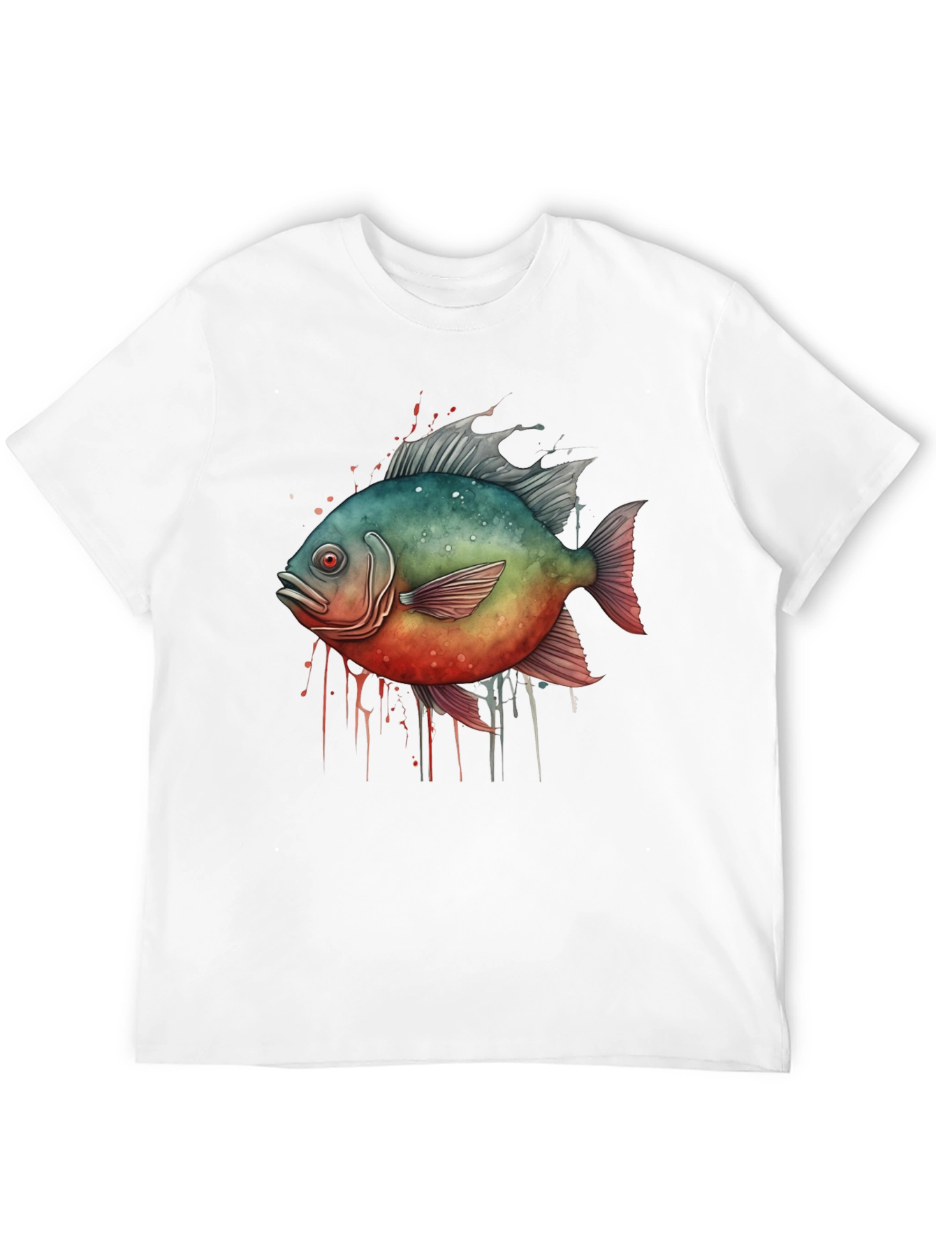 Piranha Fish Graphic Black T-Shirt