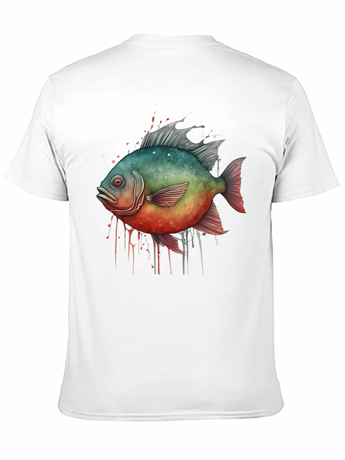 Piranha Fish Graphic Black T-Shirt