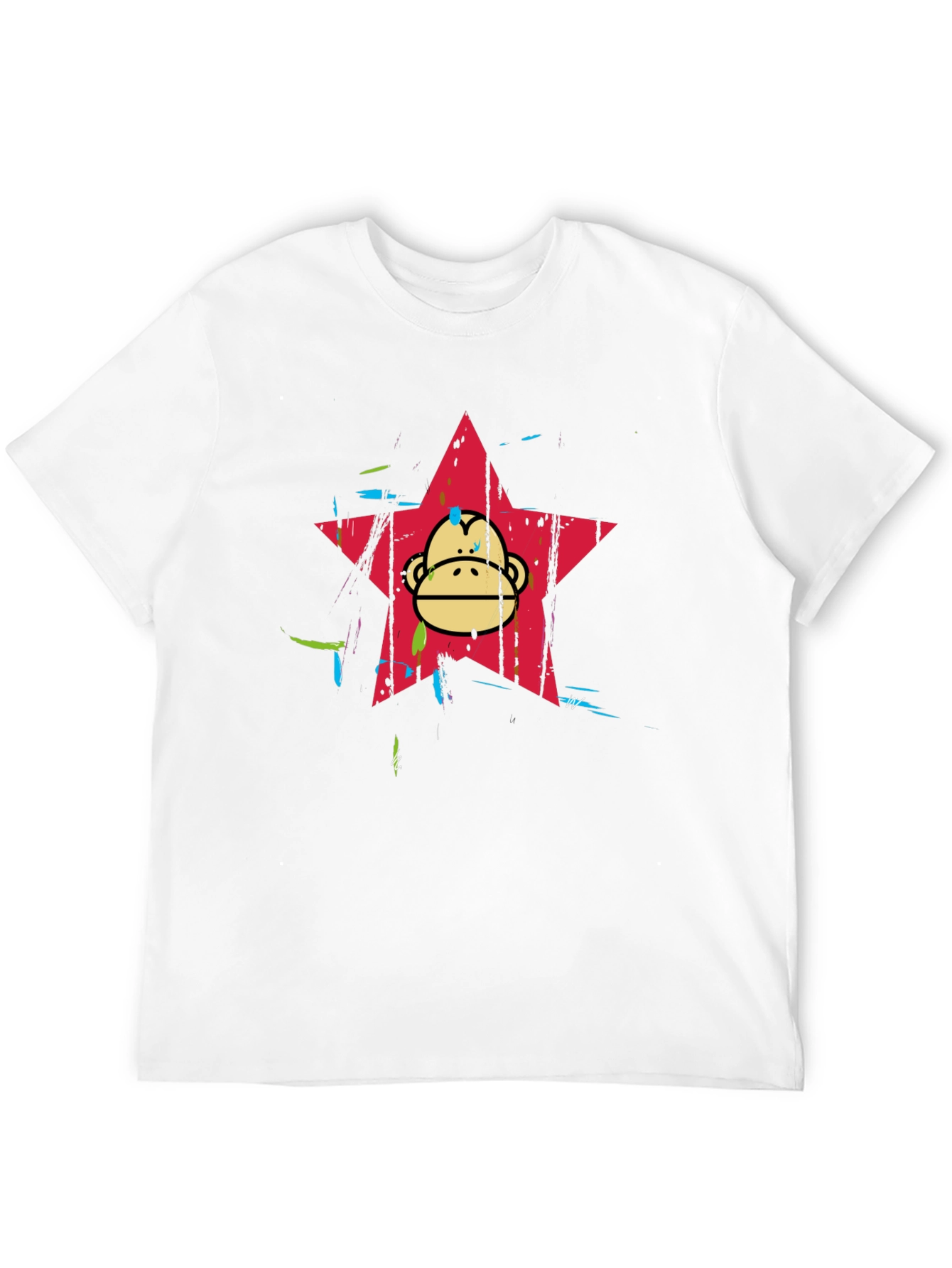 Funky Monkey Star Graphic Tee - Black Cotton Blend