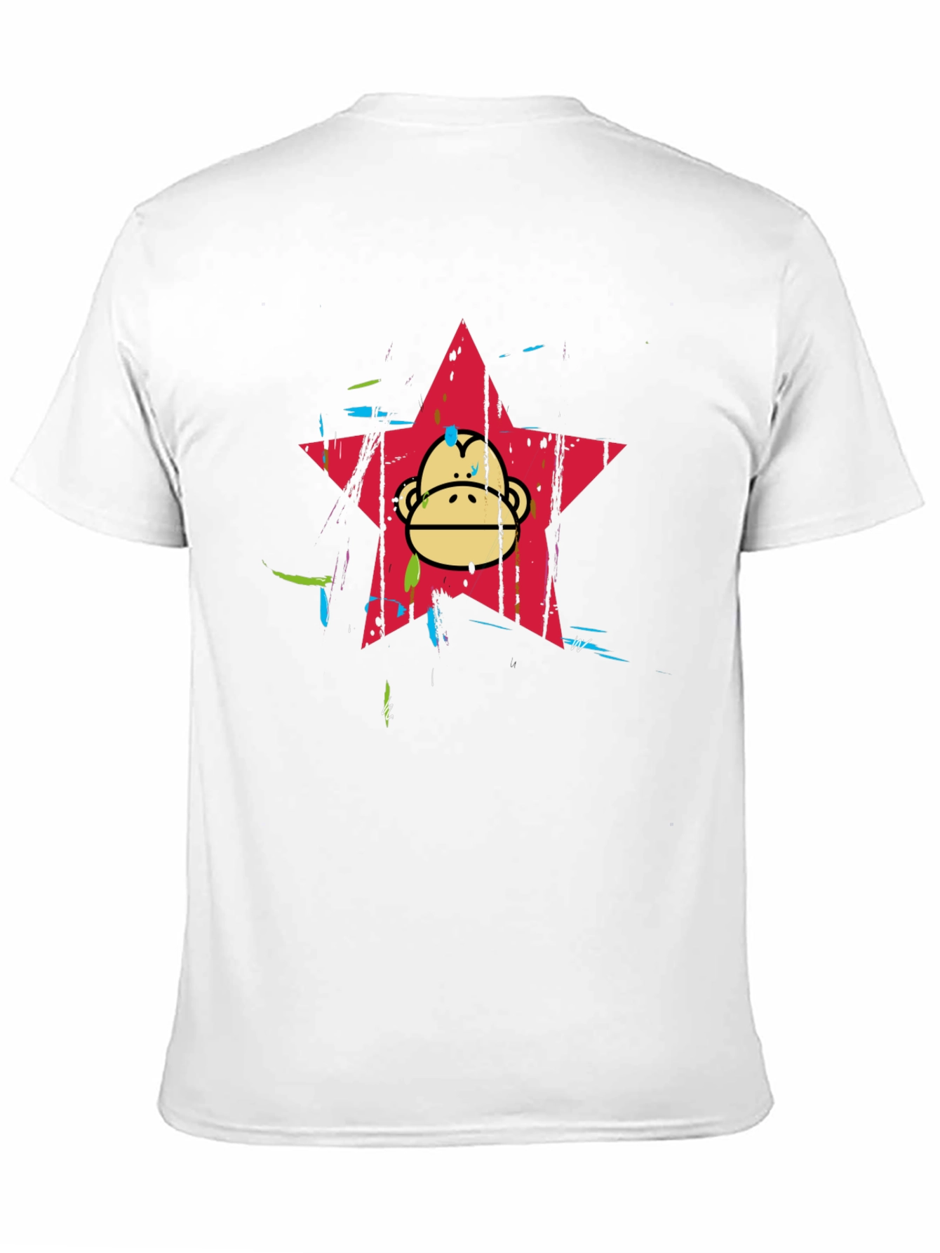 Funky Monkey Star Graphic Tee - Black Cotton Blend