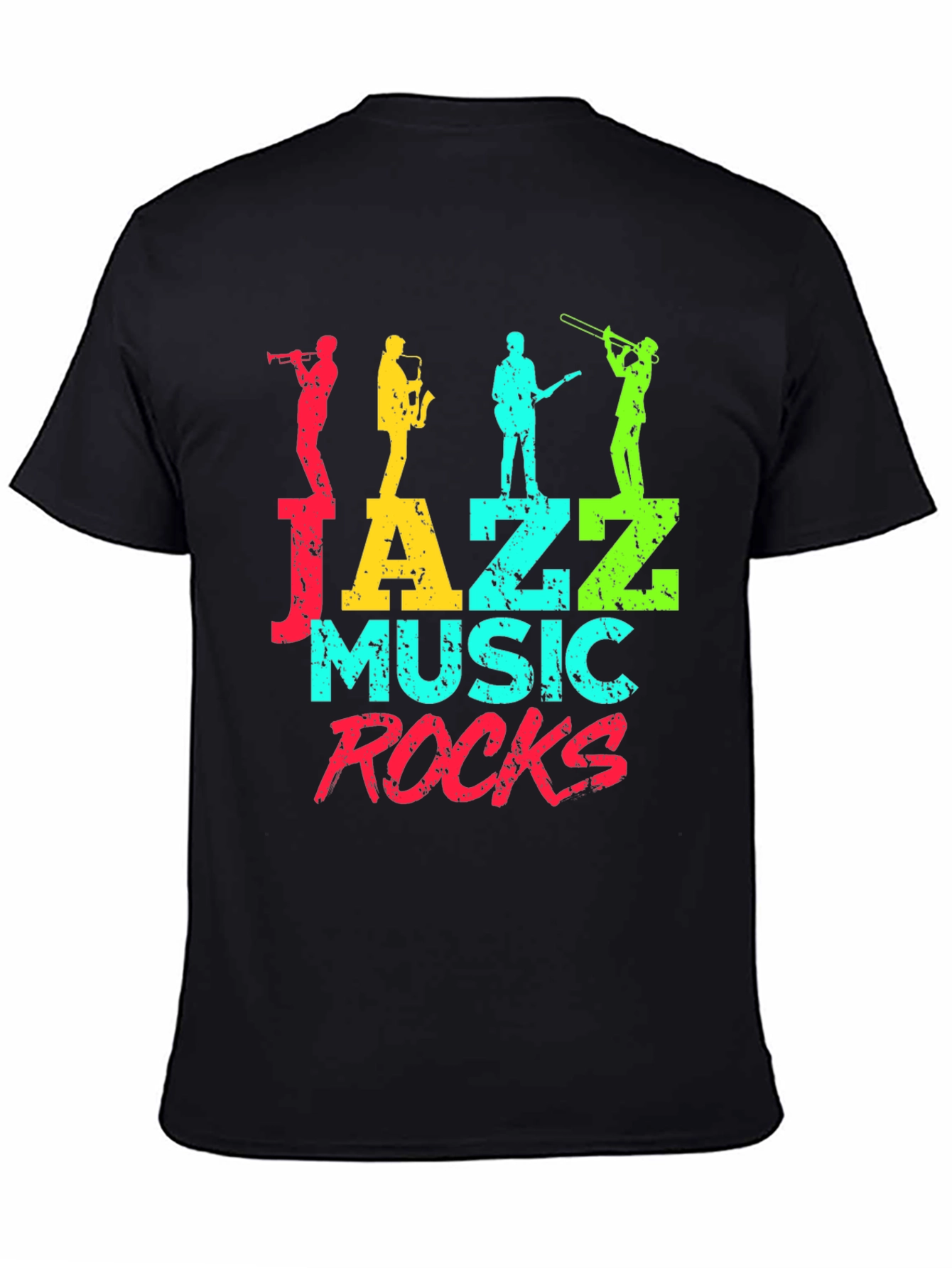 Jazz Music Rocks Graphic Tee - Black