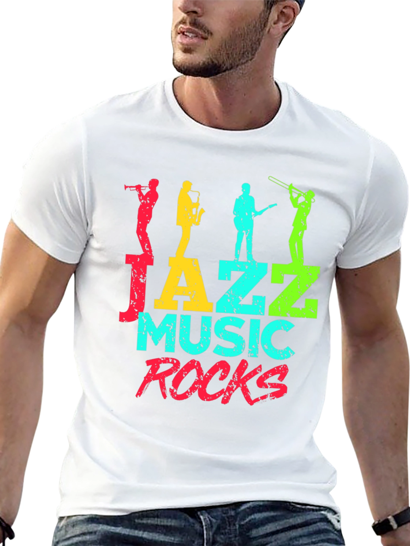 Jazz Music Rocks Graphic Tee - Black