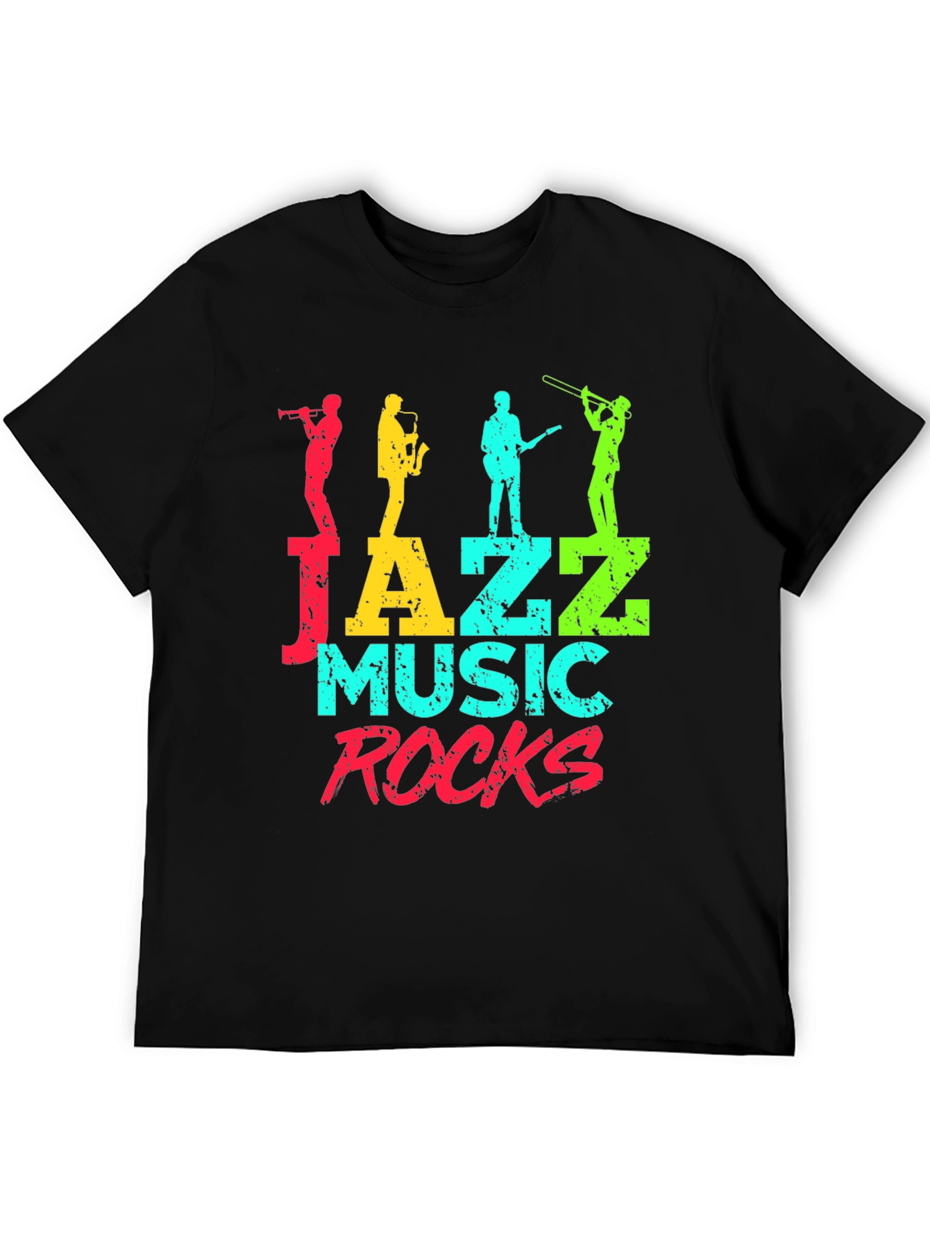 Jazz Music Rocks Graphic Tee - Black