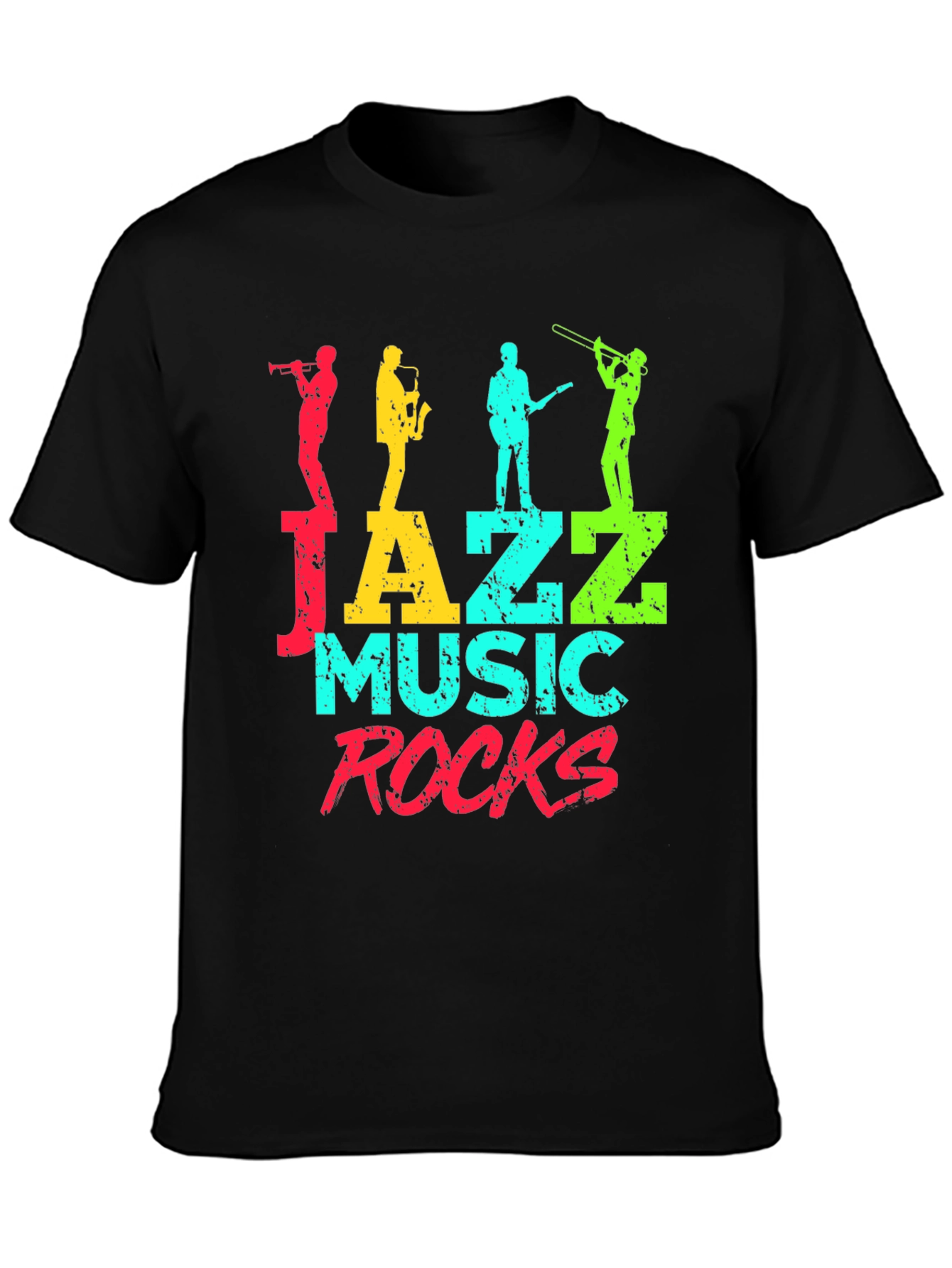 Jazz Music Rocks Graphic Tee - Black