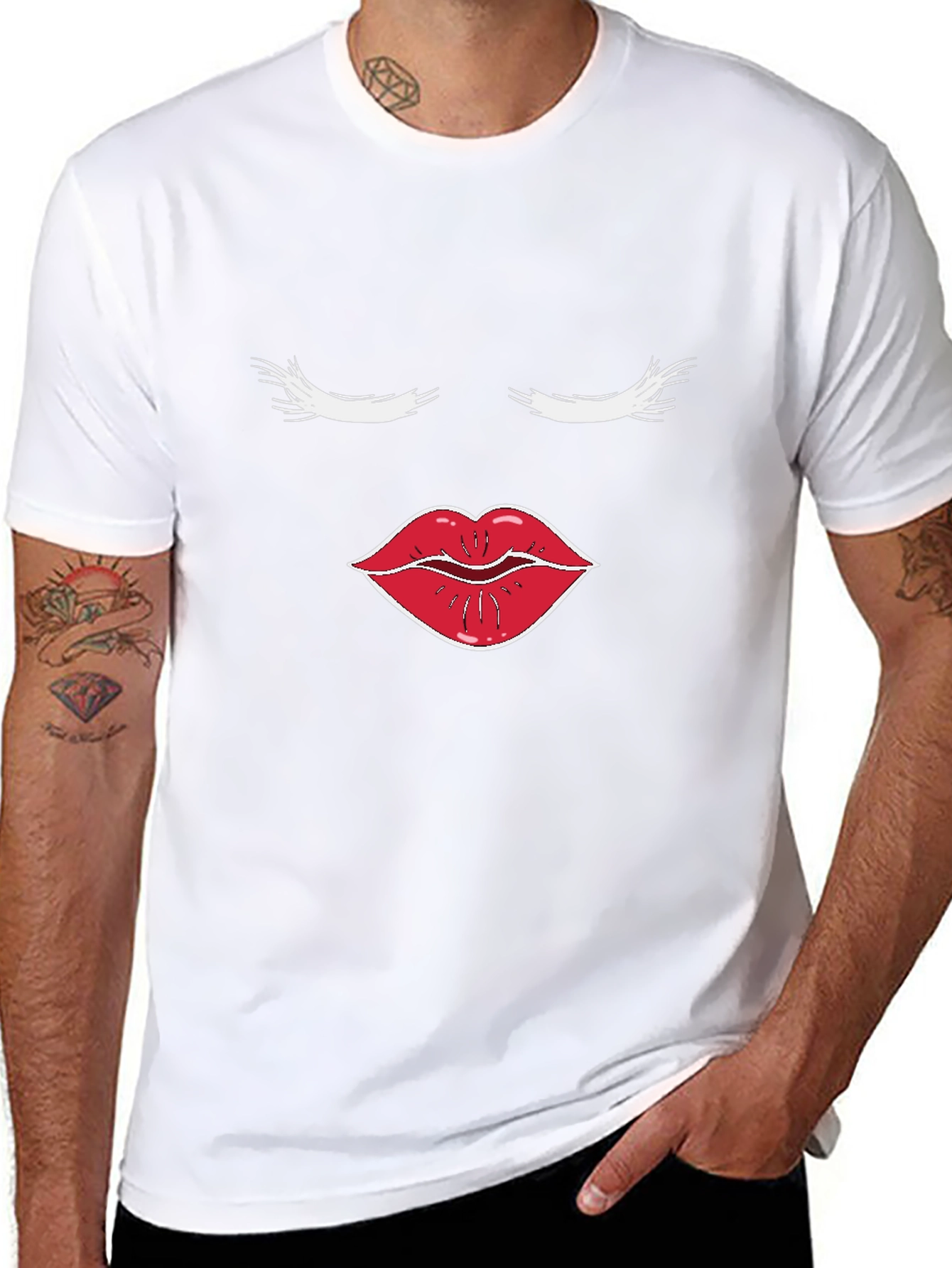 Glam Face Graphic Tee - Stylish Cotton T-Shirt