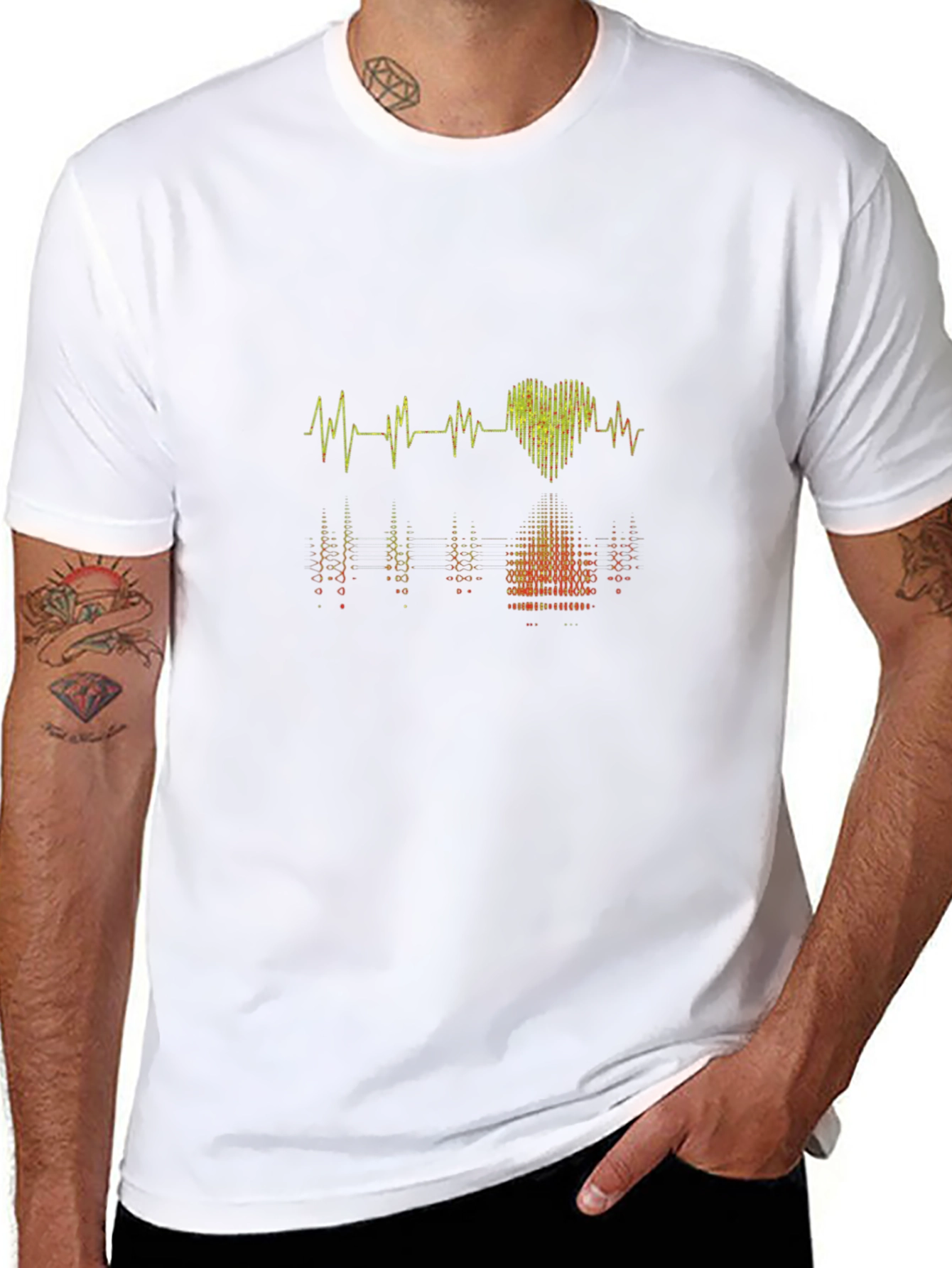 Heartbeat Rhythm Graphic Tee - Modern Style
