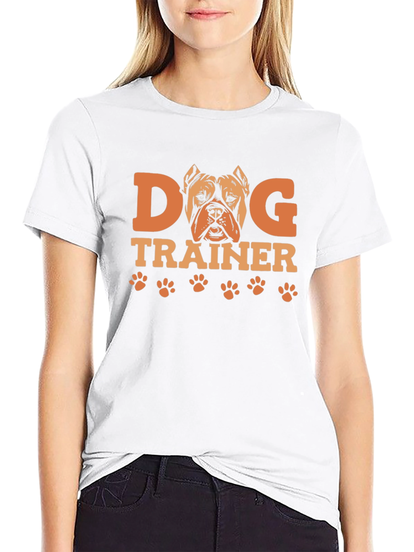 Dog Trainer Graphic Tee -  Pitbull Paw Print Design