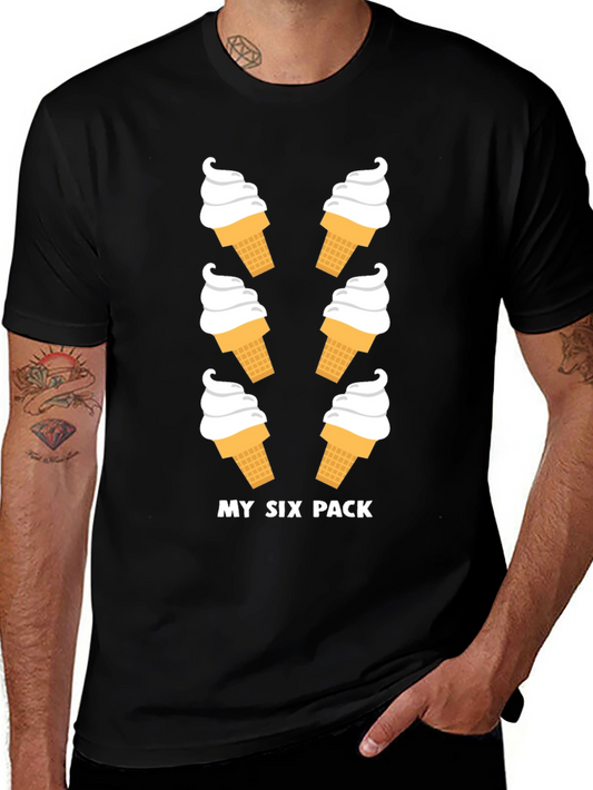 Funny Six Pack Ice Cream Graphic Tee