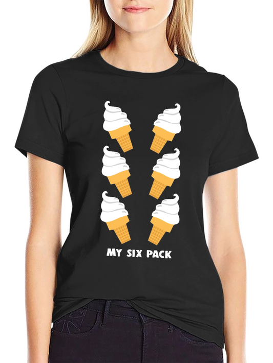 Funny Six Pack Ice Cream Graphic Tee