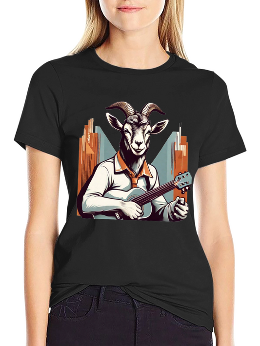 Goat Musician Graphic Tee - Quirky & Cool