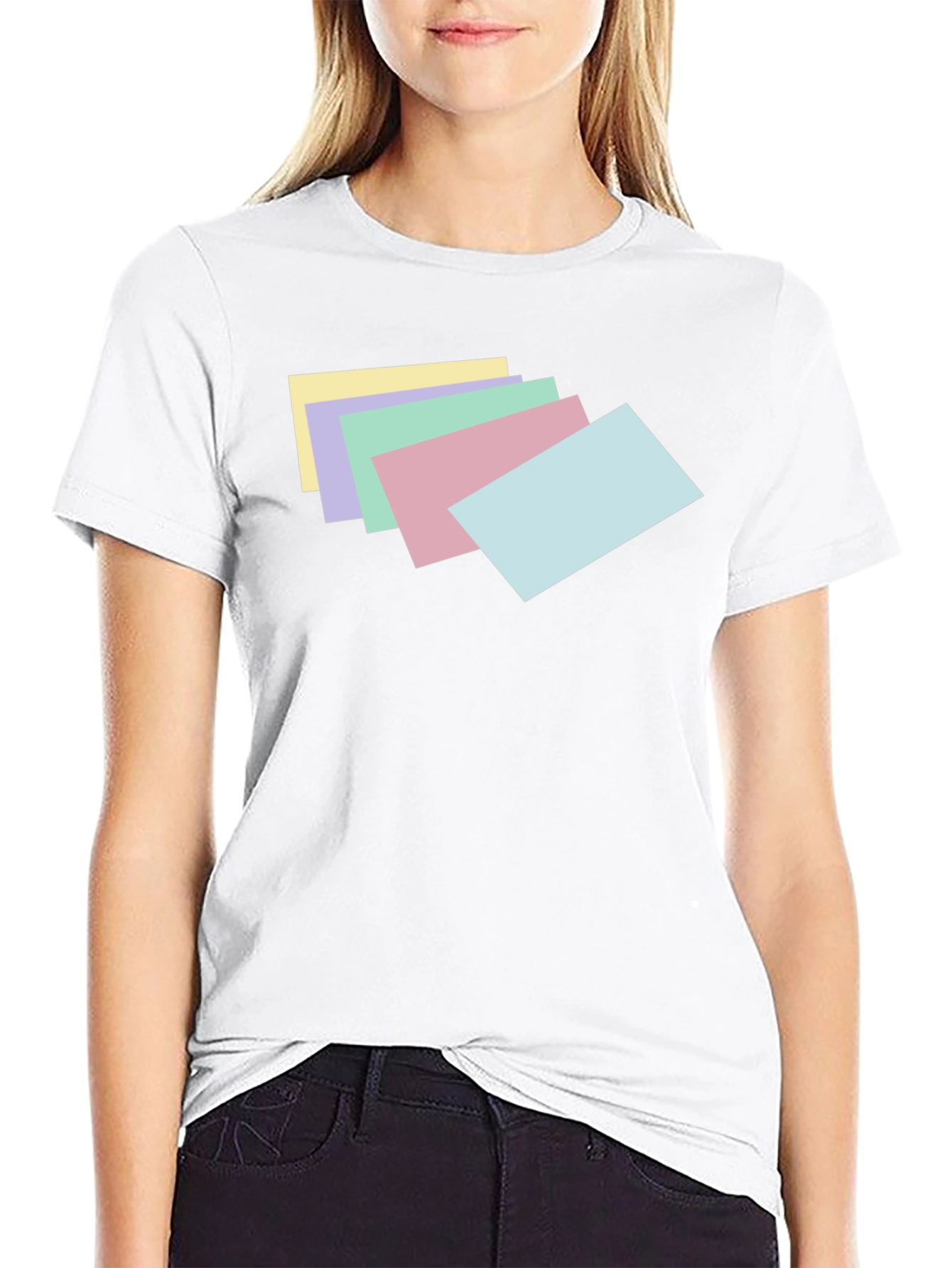 Pastel Stack Tee - Trendy Graphic T-Shirt