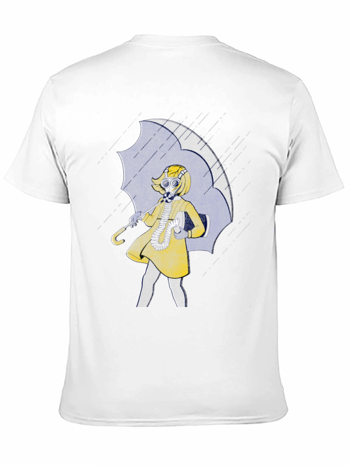 Gas Mask Girl Under Umbrella Graphic T-Shirt