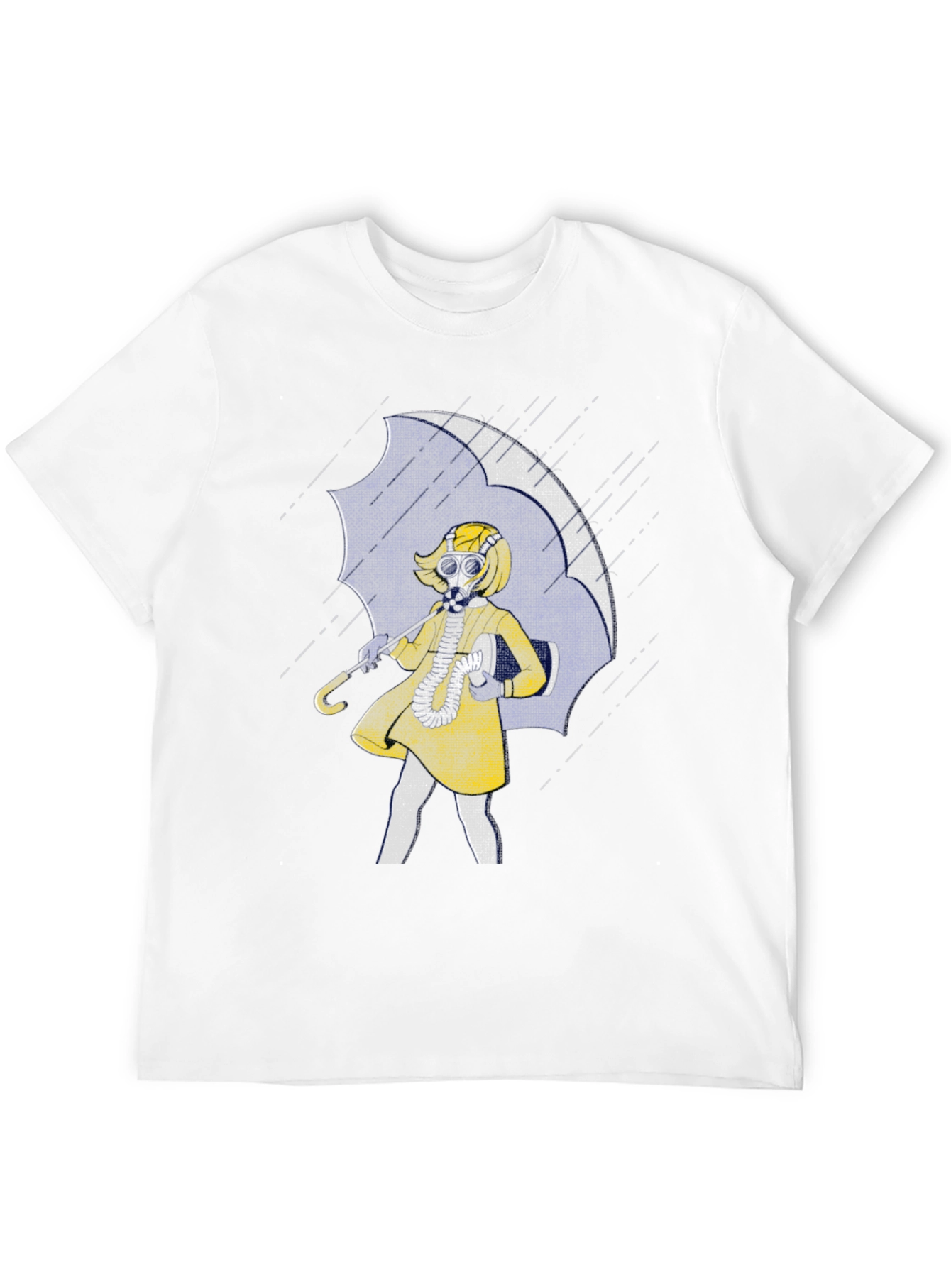 Gas Mask Girl Under Umbrella Graphic T-Shirt