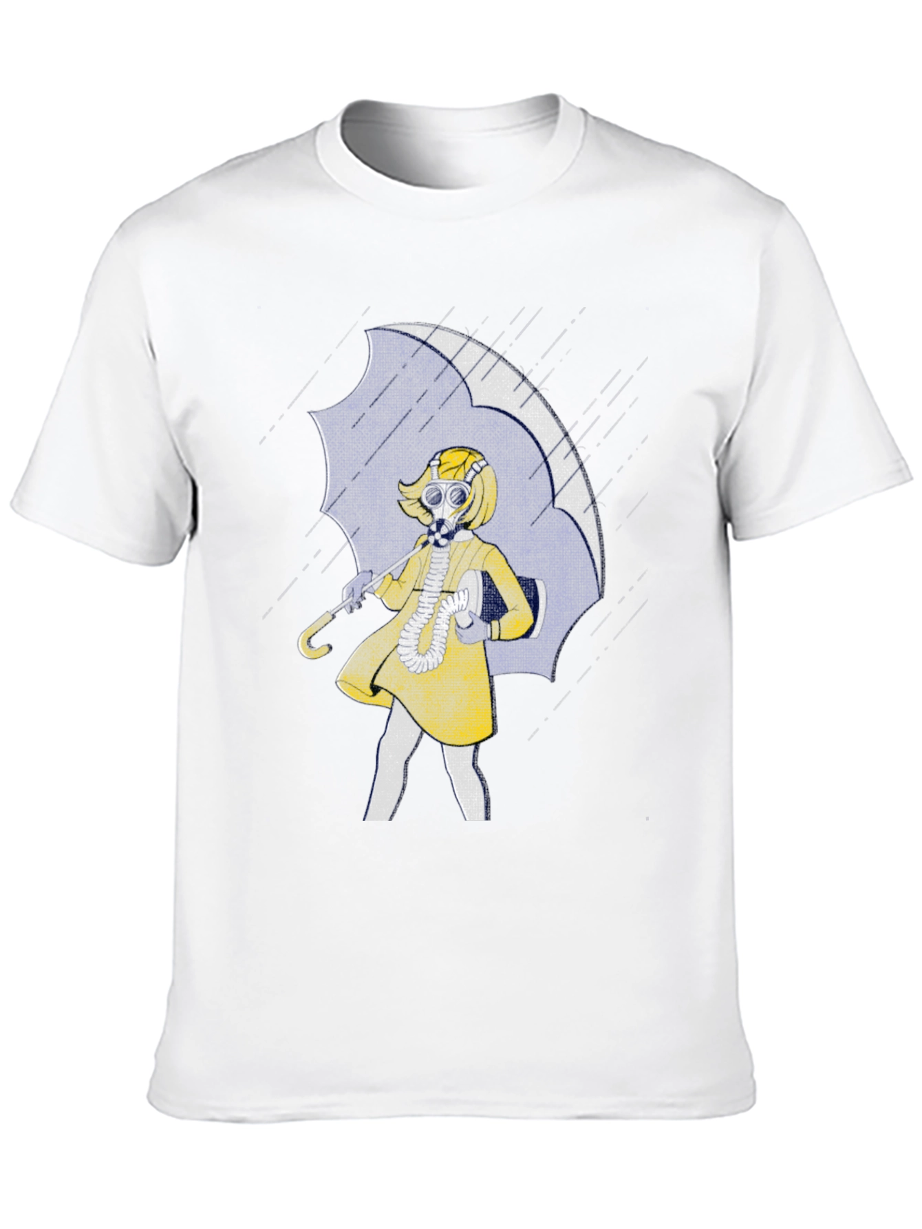 Gas Mask Girl Under Umbrella Graphic T-Shirt