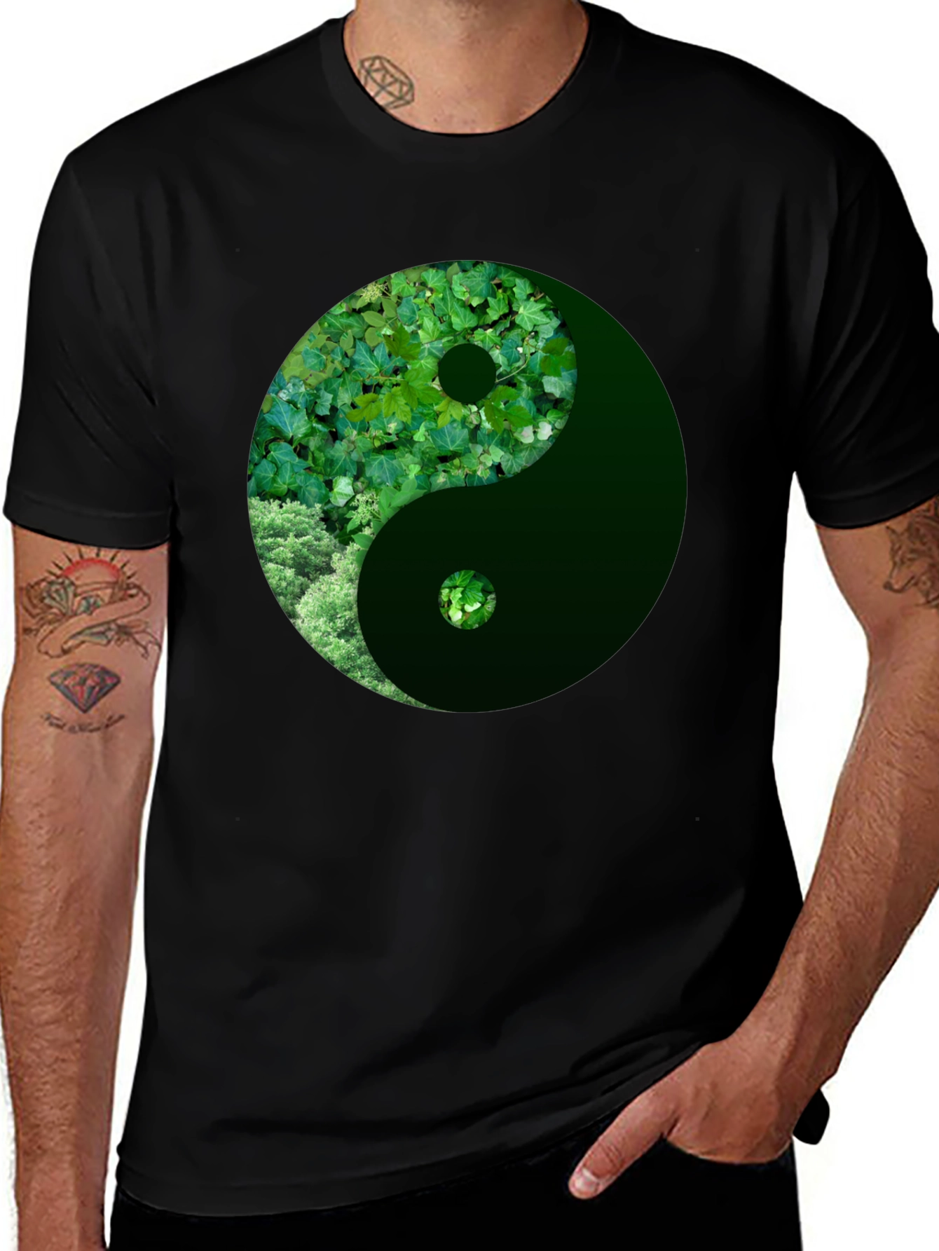 Nature Yin Yang Graphic Tee - Casual Style